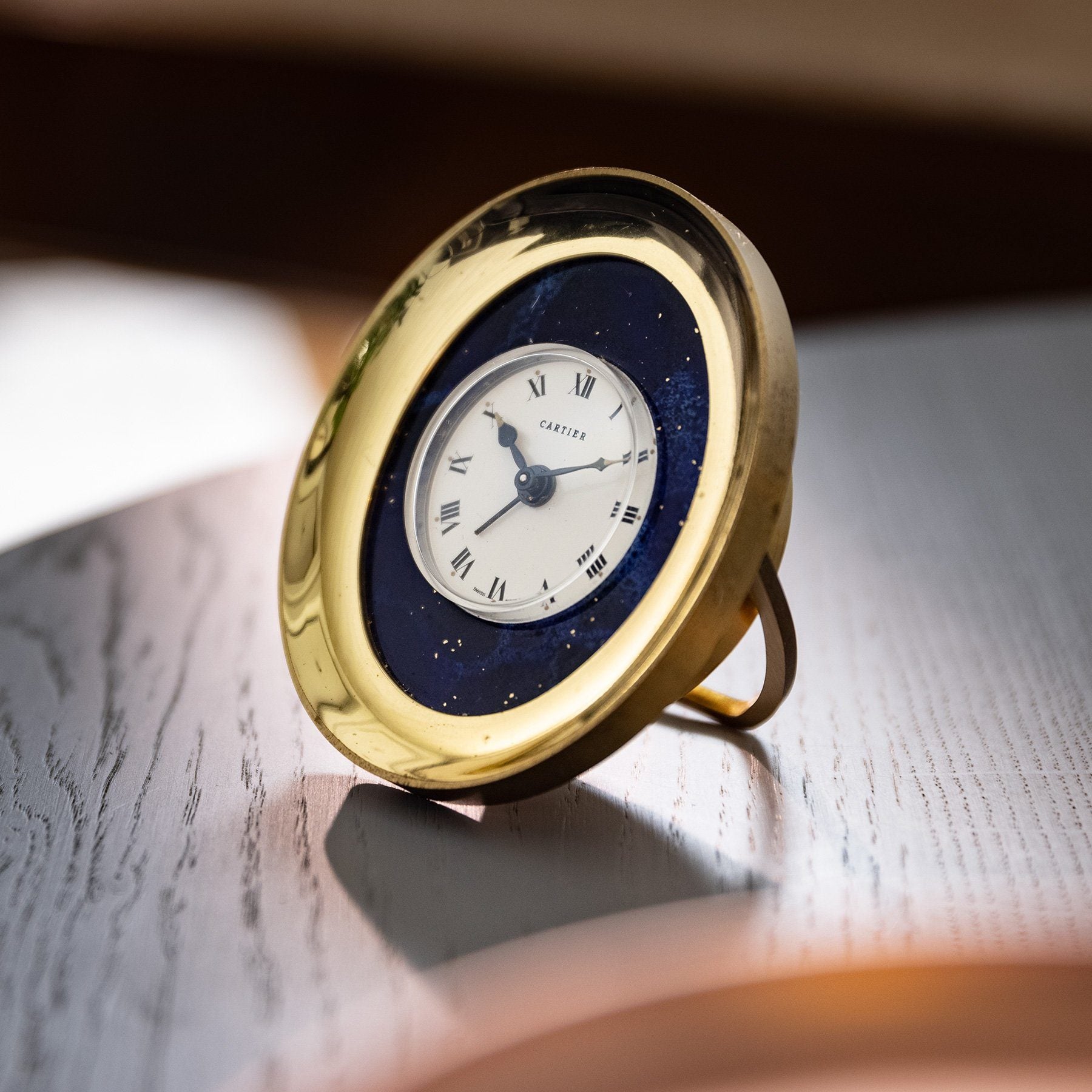 Cartier Roman Dial Enameled Alarm Clock