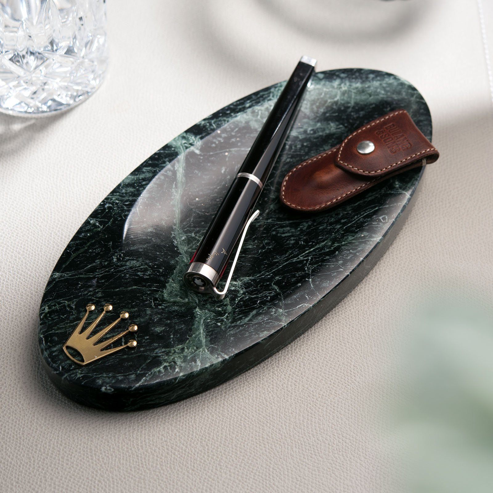 Custom Rolex Green Marble Tray