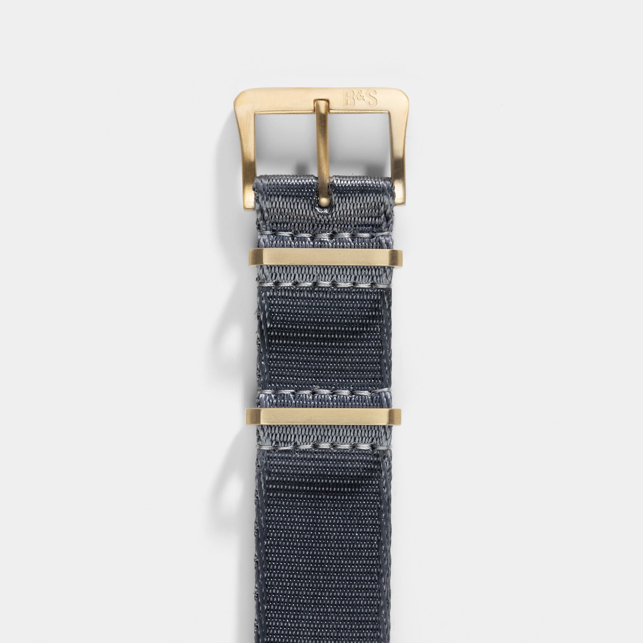 Deluxe Nylon Nato Uhrenarmband Slate - Gold Mattiert