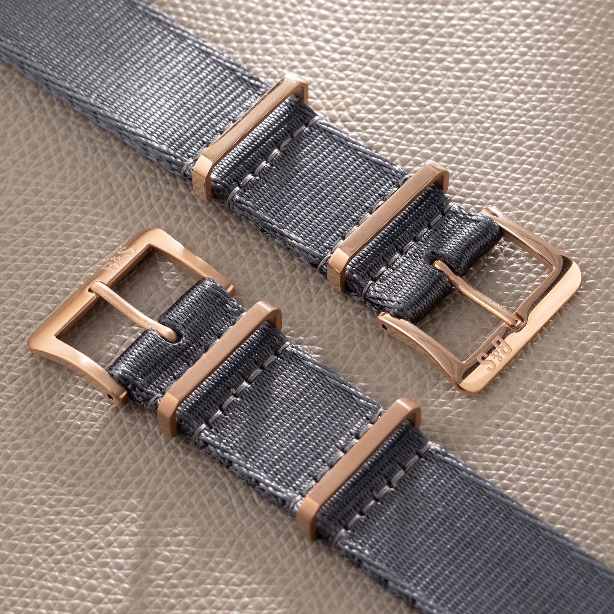 Deluxe Nylon Nato Uhrenarmband Slate - Roségold