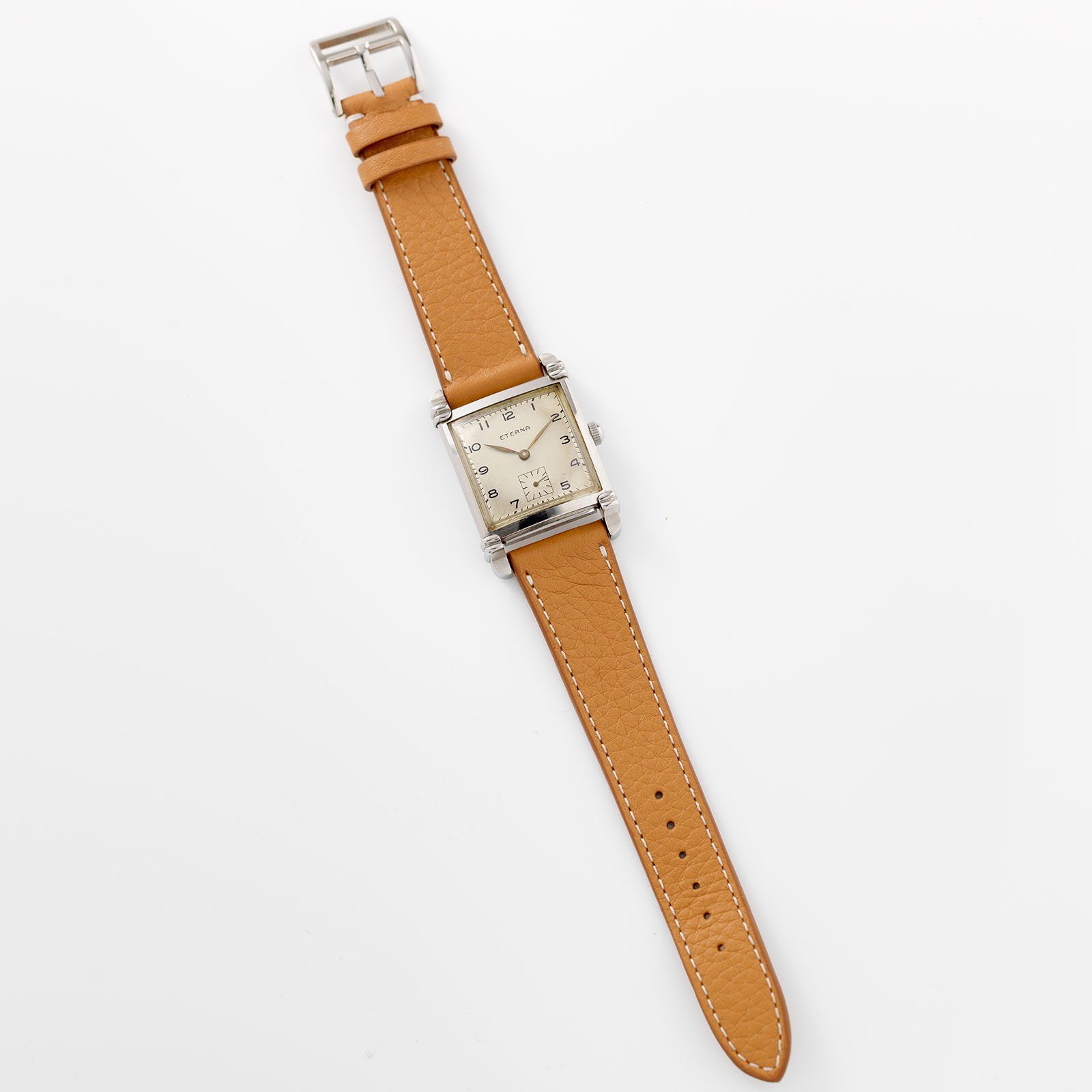 Eterna Square Case Steel Dress Watch 1940s