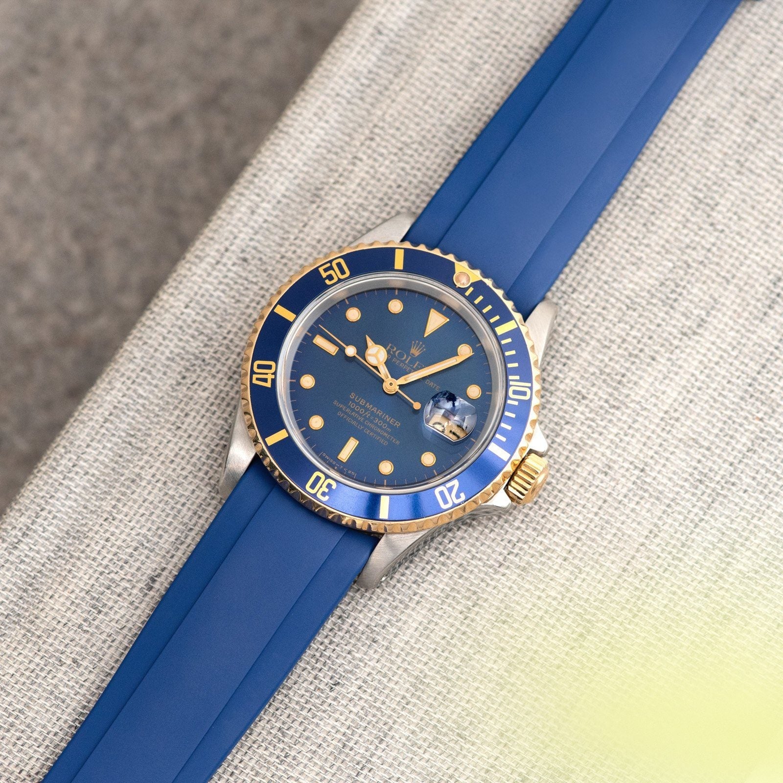 Everest Bands Kautschuk Uhrenarmband Blau - Für Rolex