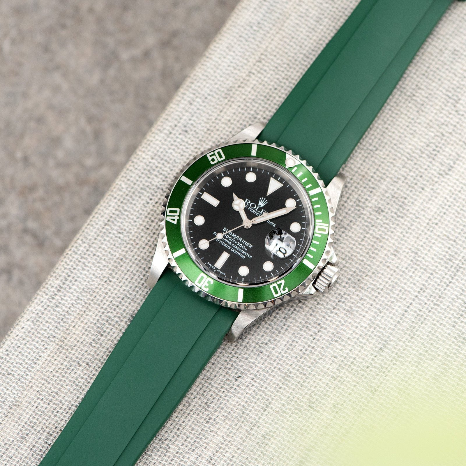 Everest Bands Kautschuk Uhrenarmband Grün - Für Rolex