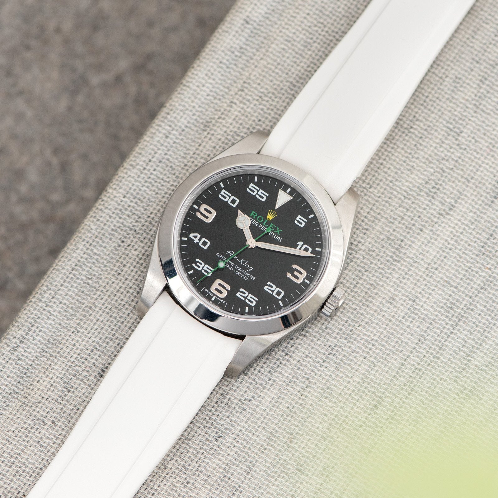 Everest Bands Kautschuk Uhrenarmband Weiß - Für Rolex