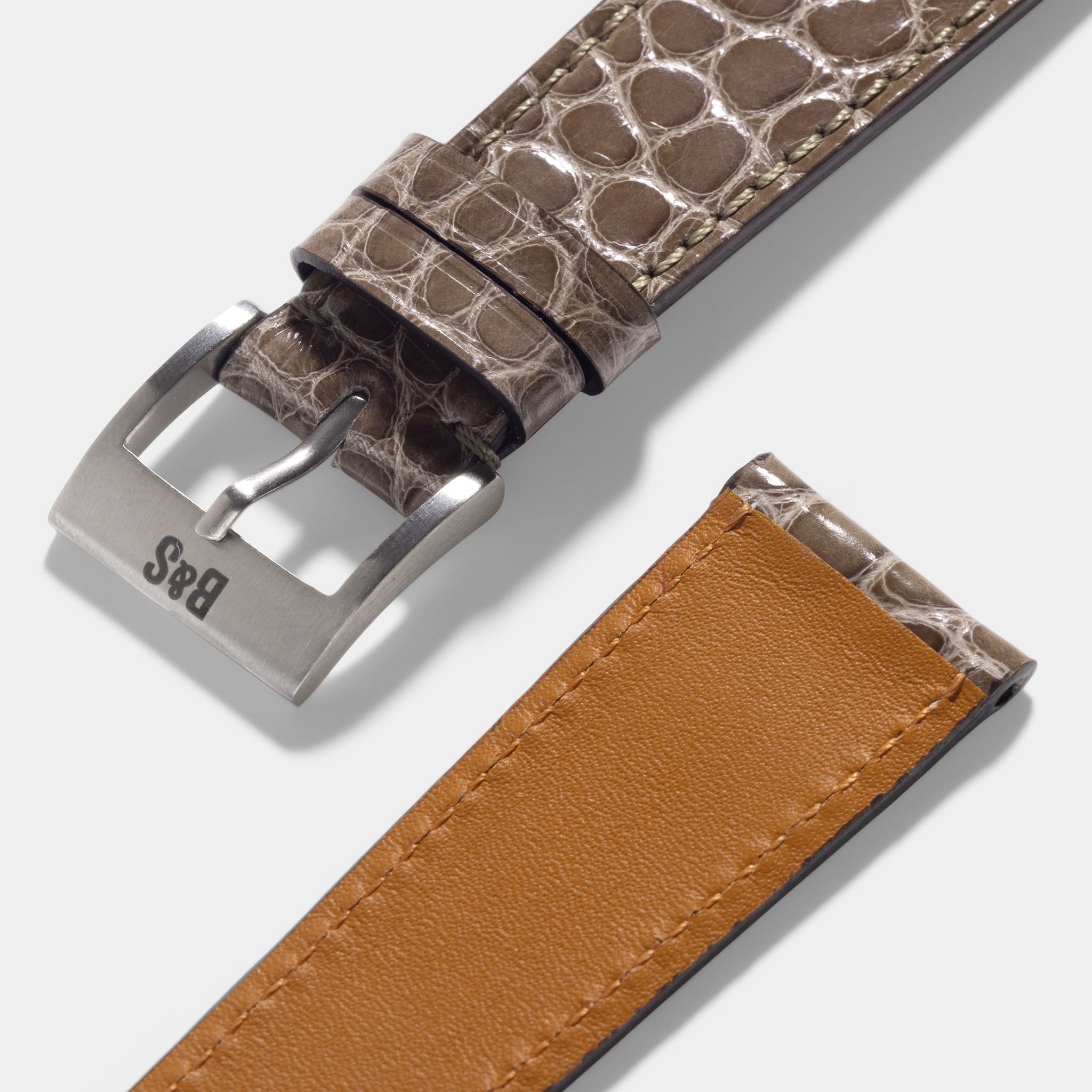 Graues Alligator Leder Uhrenarmband für Rolex Uhren