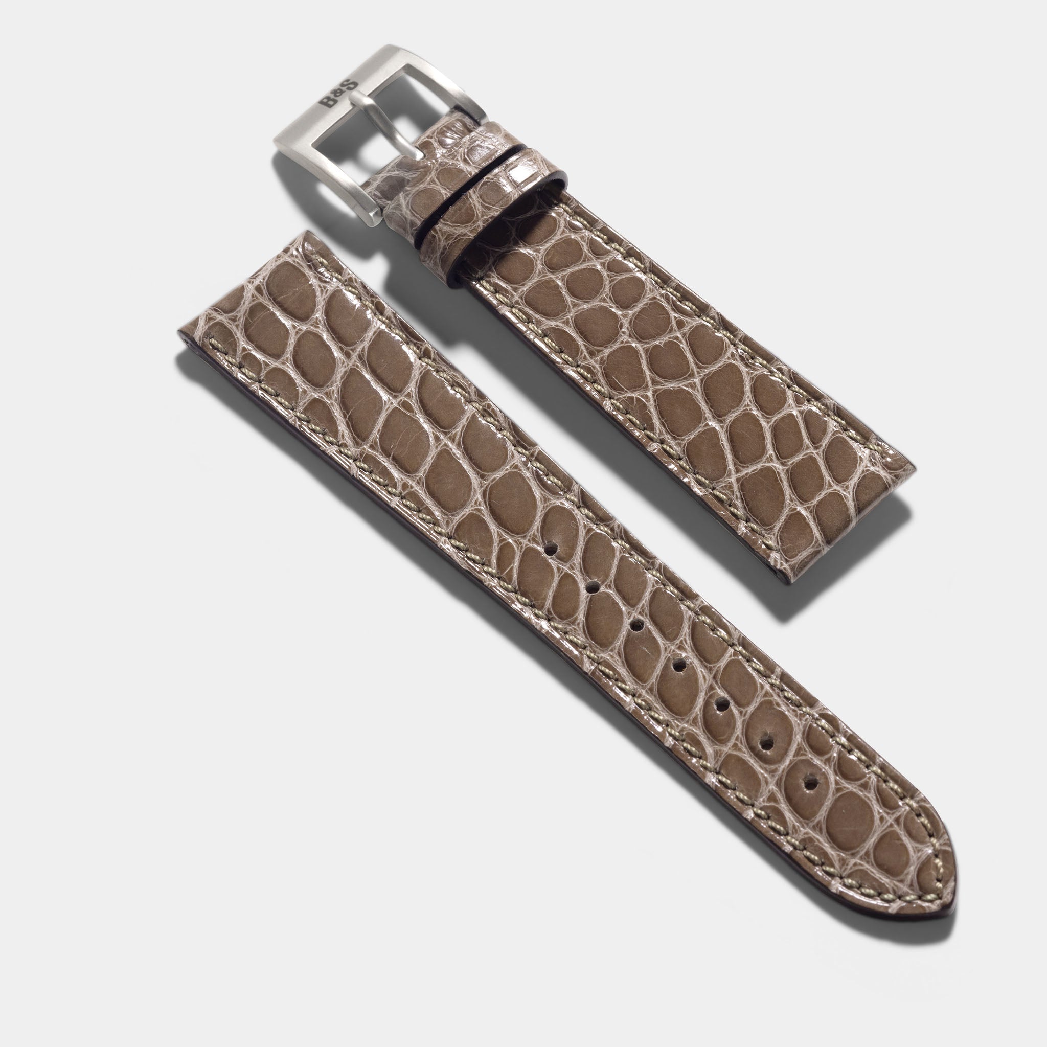 Graues Alligator Leder Uhrenarmband für Luxusuhren