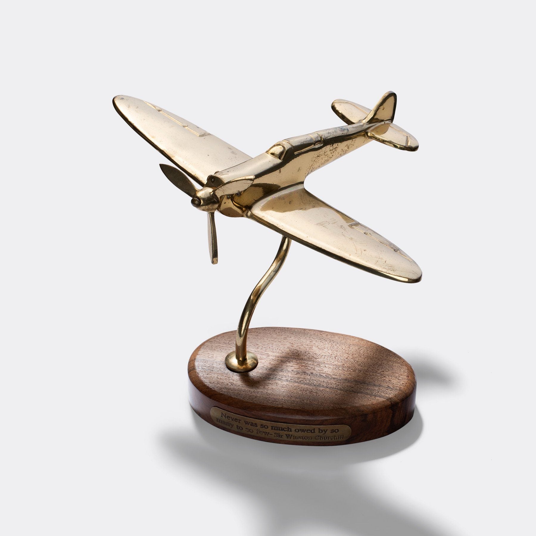 1950s Brass Spitfire Desk Airplane