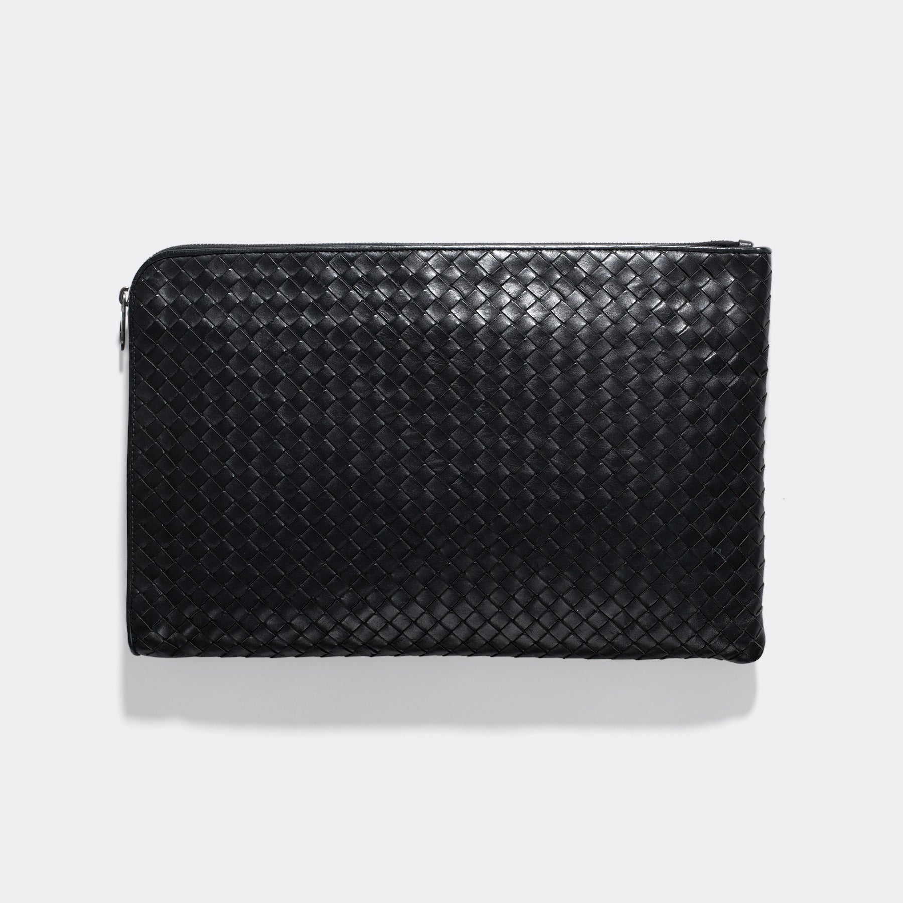 Bottega Veneta Black Intrecciato Aktentasche