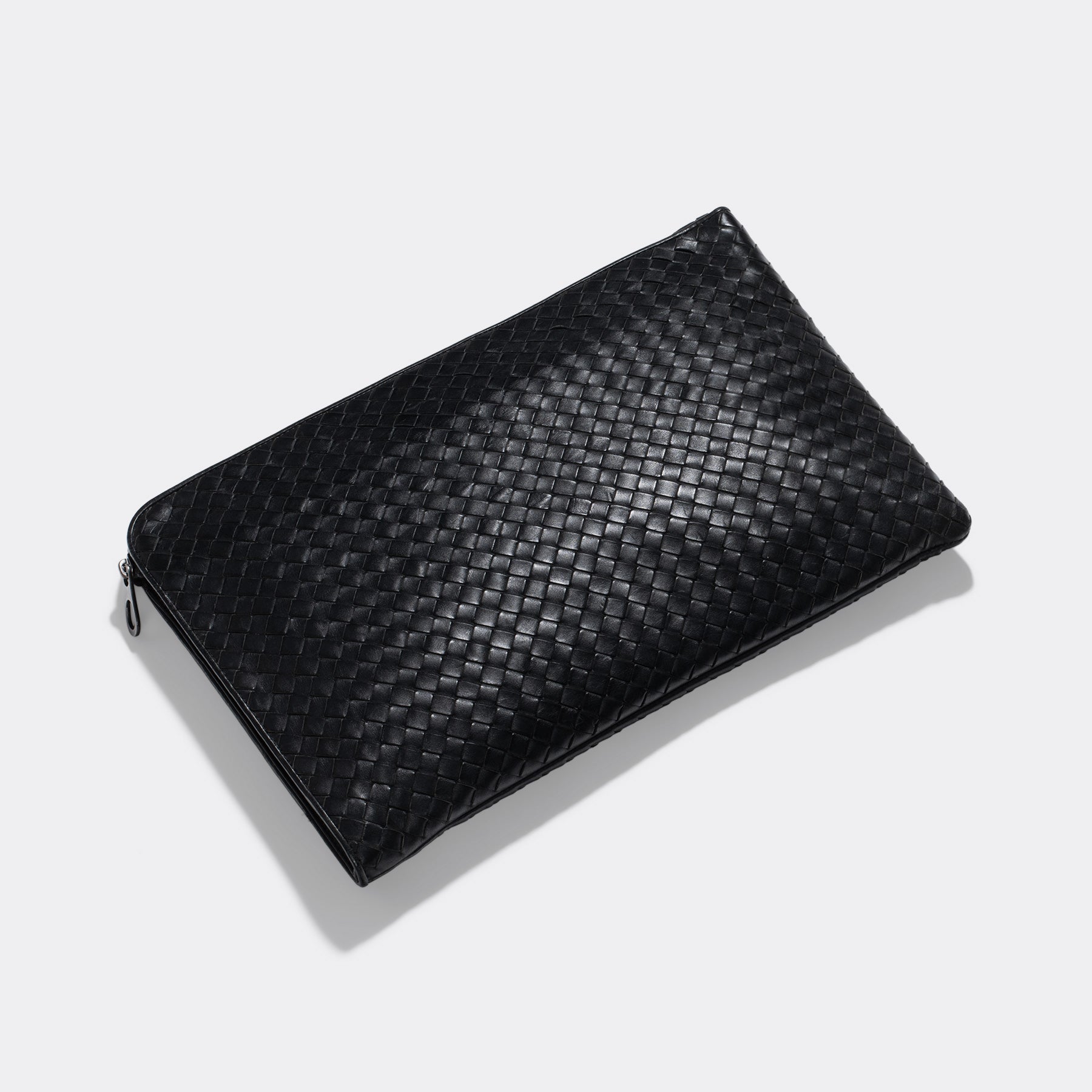 Bottega Veneta Black Intrecciato Aktentasche