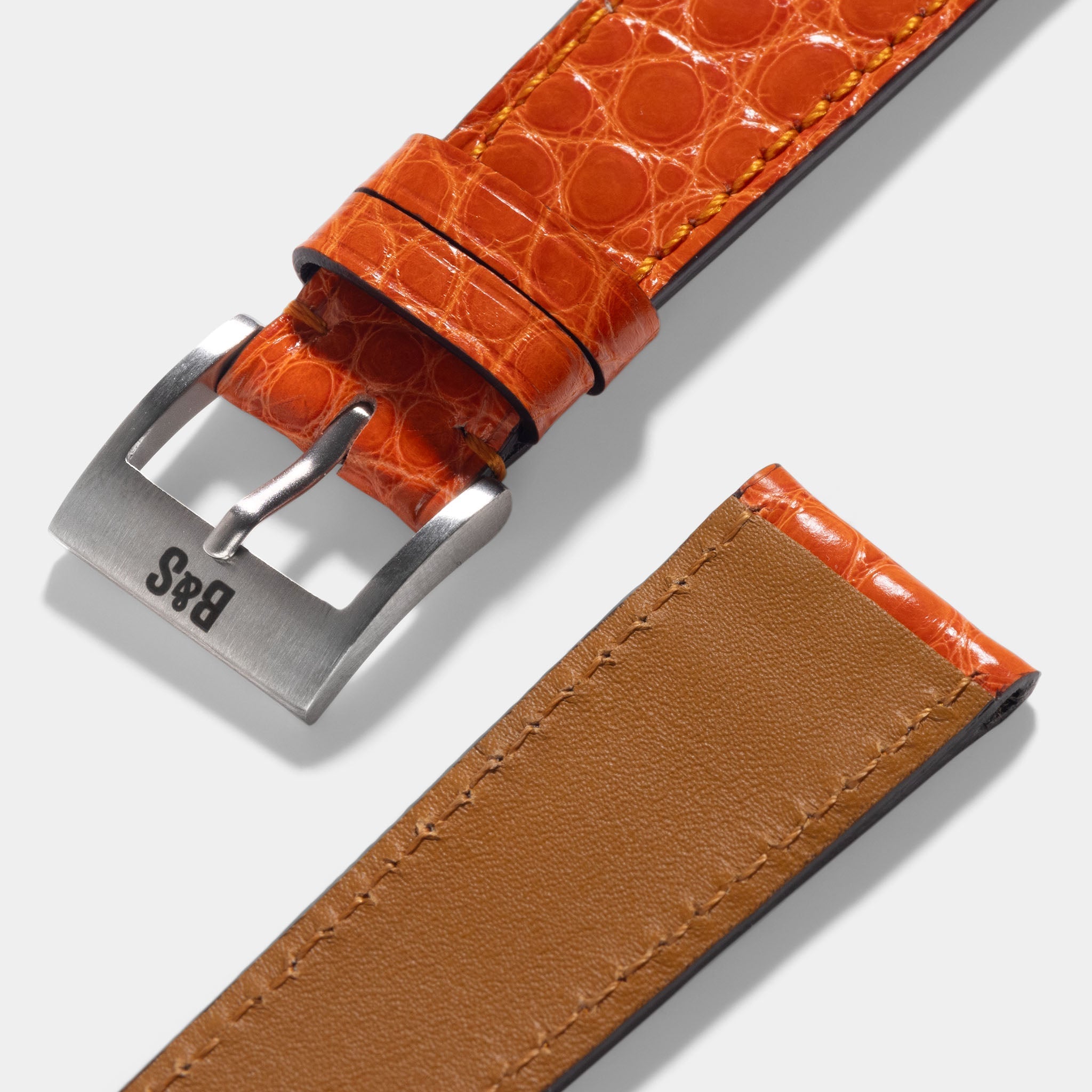 Orange Alligator Leder Uhrenarmband für Rolex Uhren