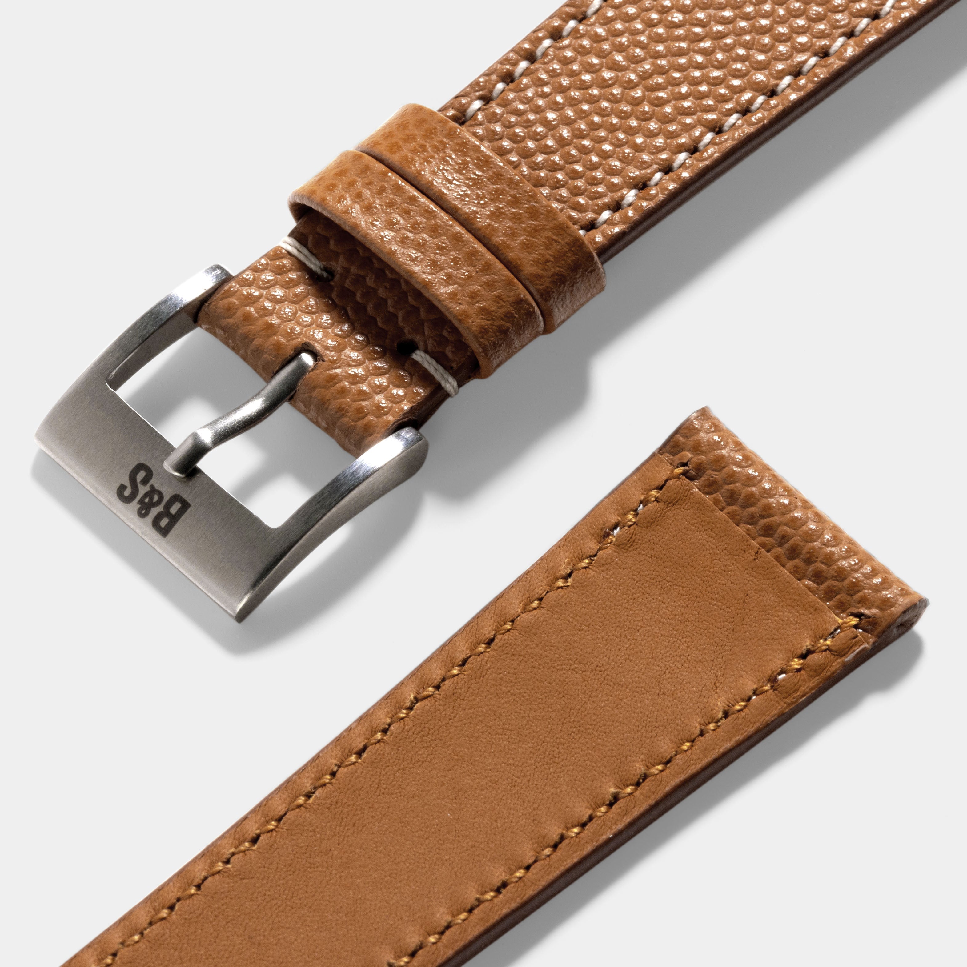 Pebbled Brown Leather Watch Strap