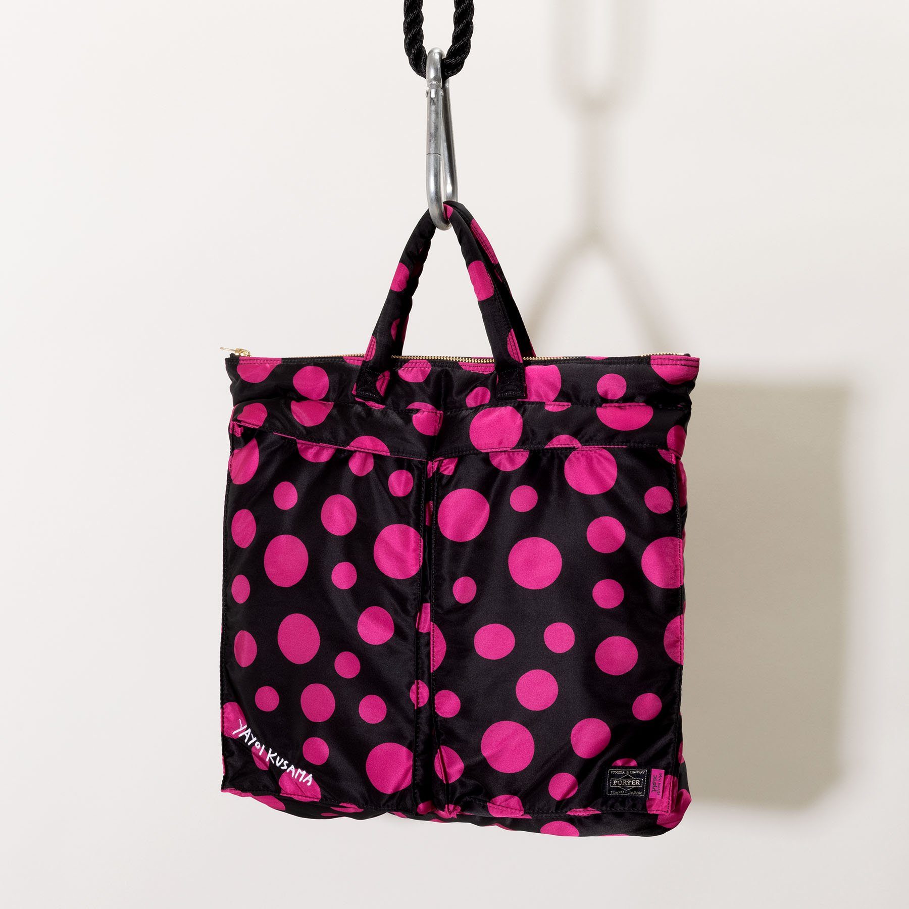 PORTER YOSHIDA X YAYOI KUSAMA HELMET BAG PINK DOTS