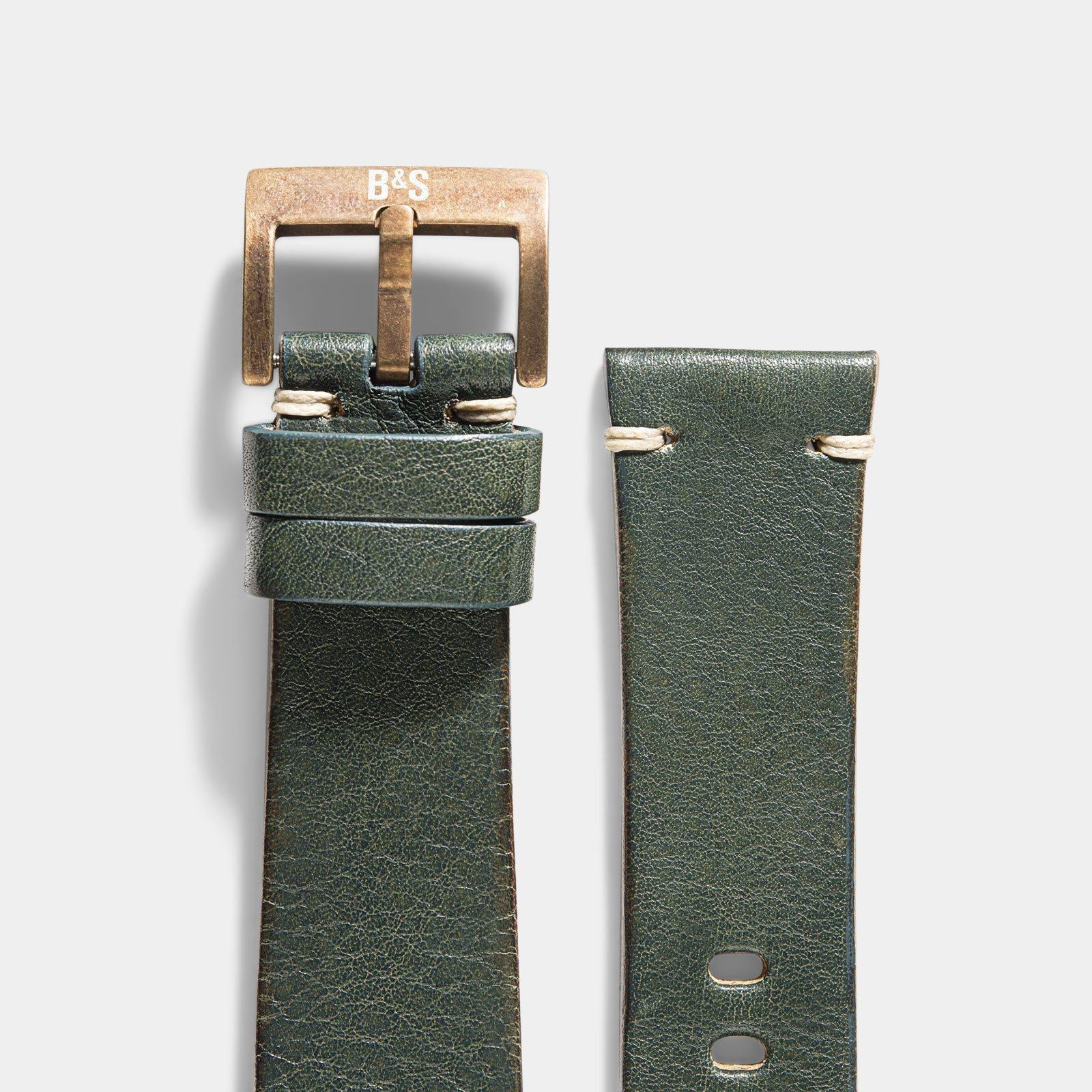 BB Bronze Jade Leder Uhrenarmband