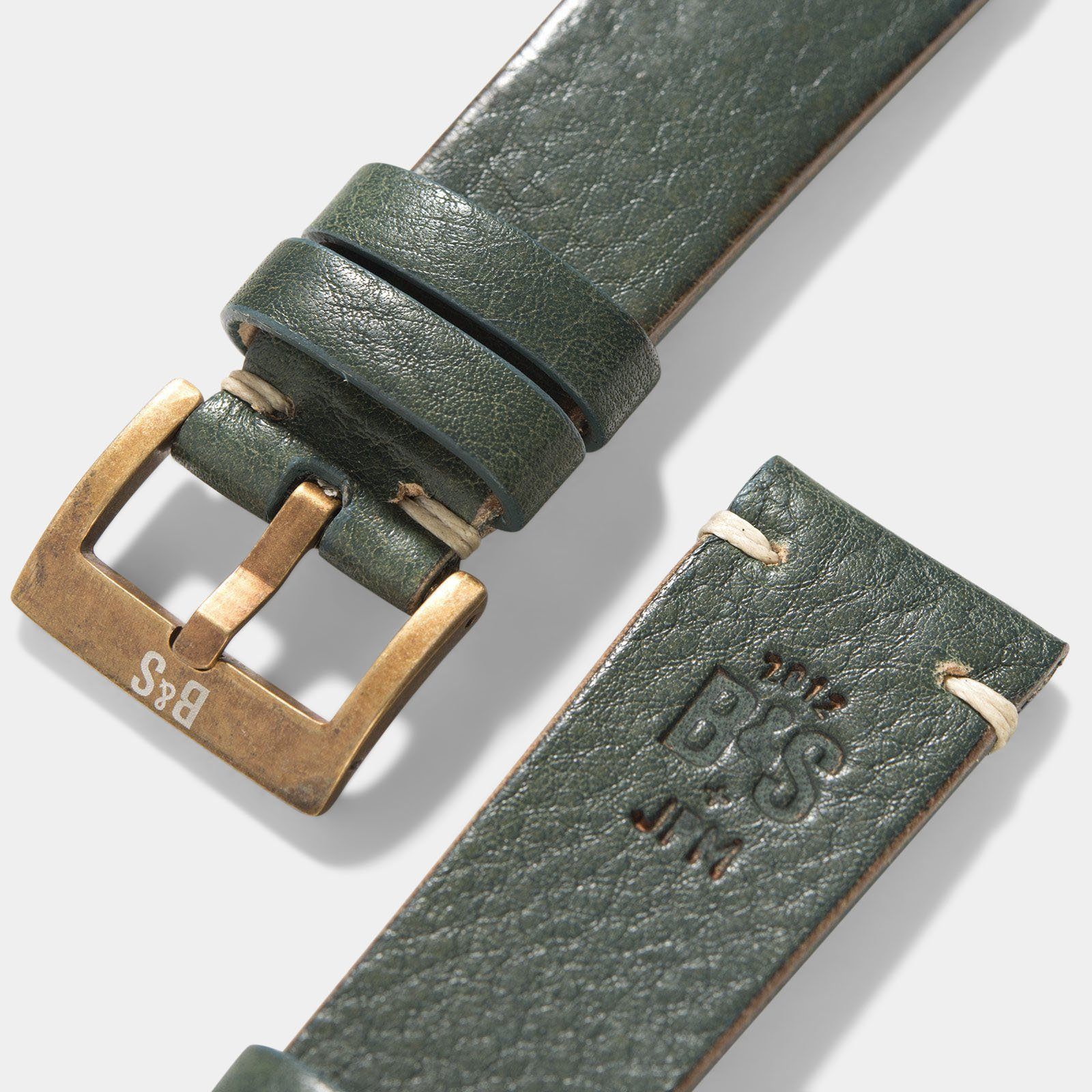 BB Bronze Jade Leder Uhrenarmband