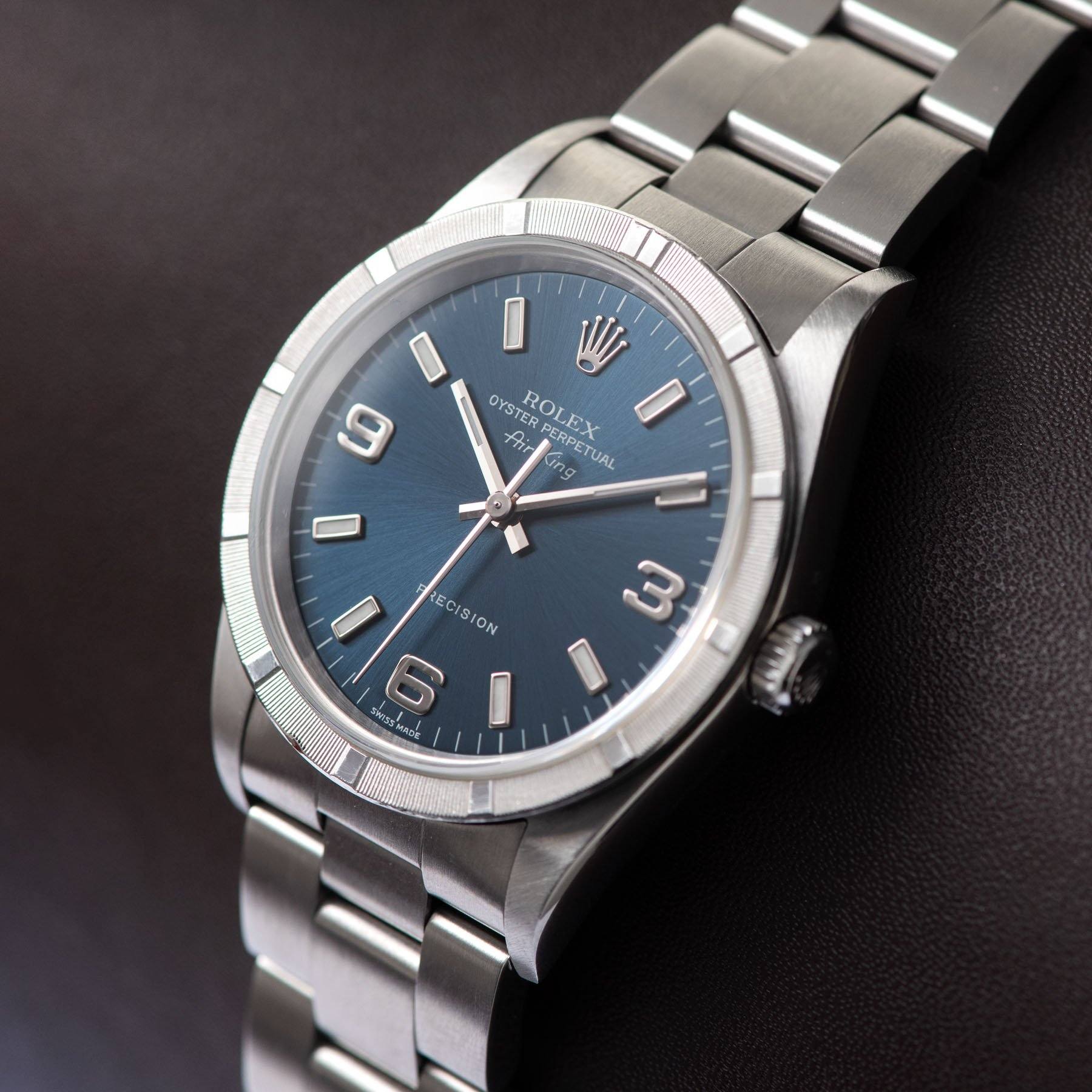 Rolex Air King Reference 14010 Blue Explorer Dial on Oyster Bracelet