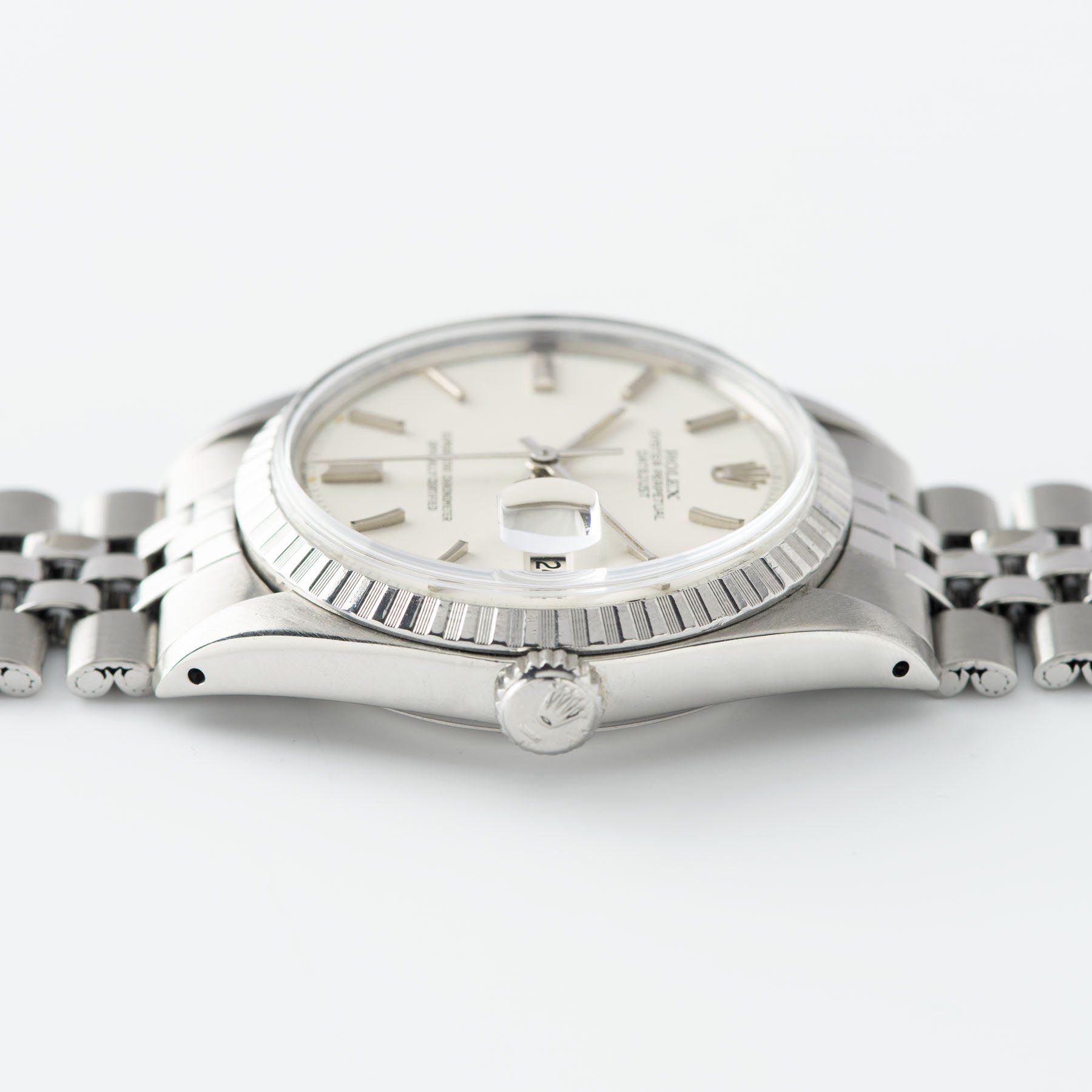 Rolex Datejust White Sigma Dial 1603 with crisp fluted bezel