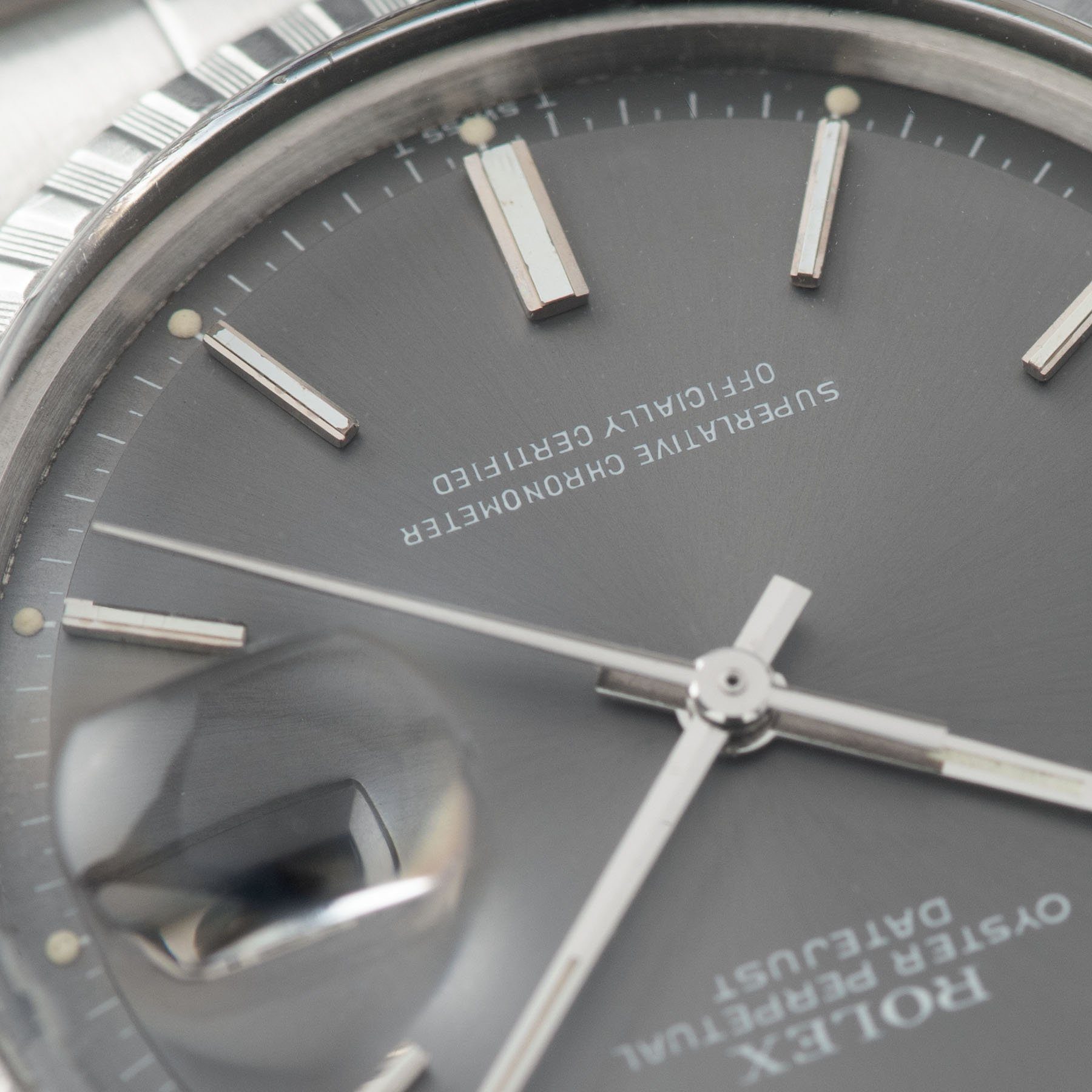 Rolex Datejust 1603 Grey Pie Pan Dial 