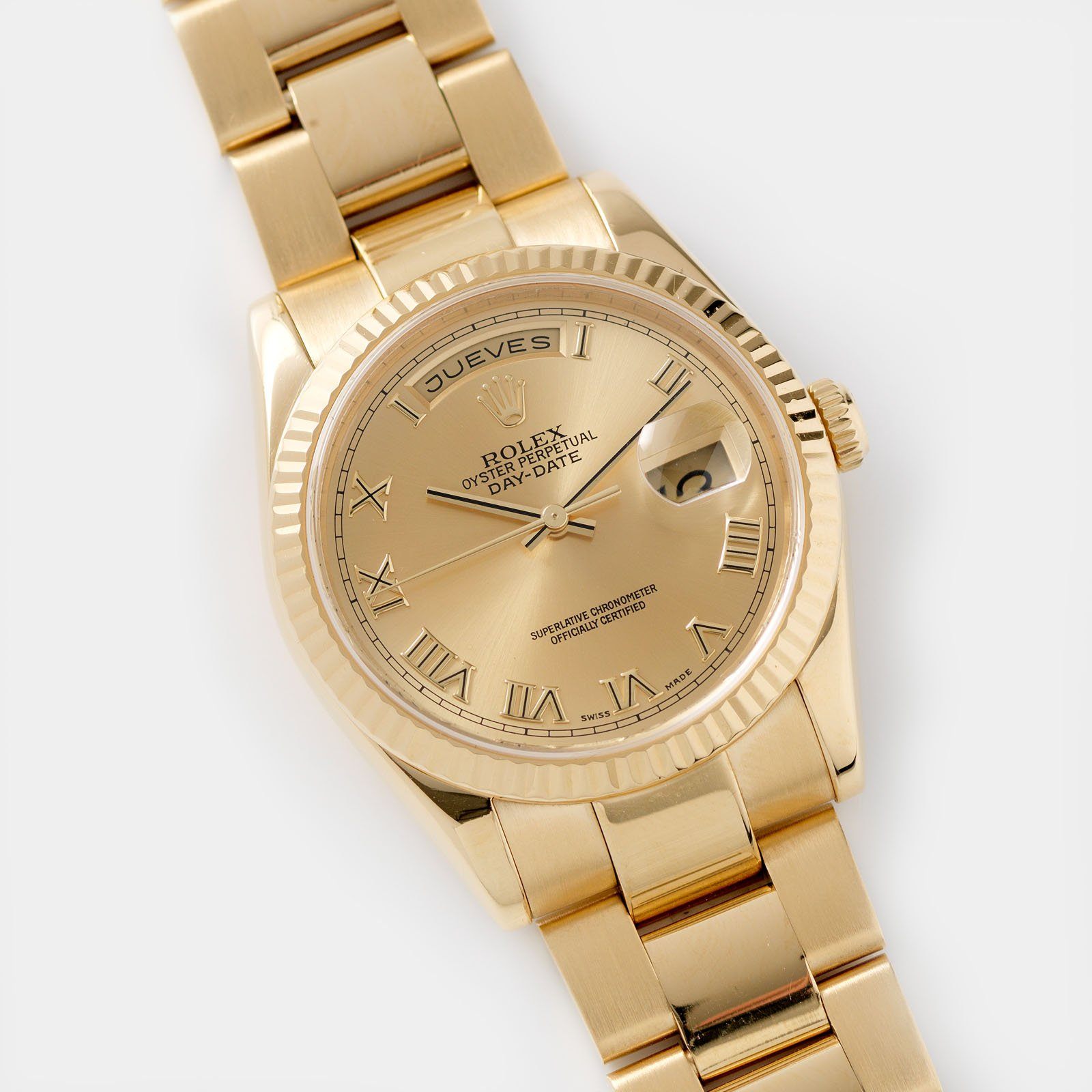 Rolex Day-Date Champagne Roman Dial 118238