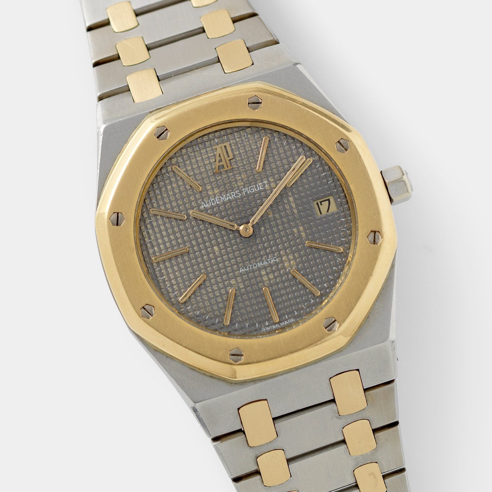 Audemars Piguet Jumbo Royal Oak Steel and  Gold ref.5402SA Grey Dial with cool patina 