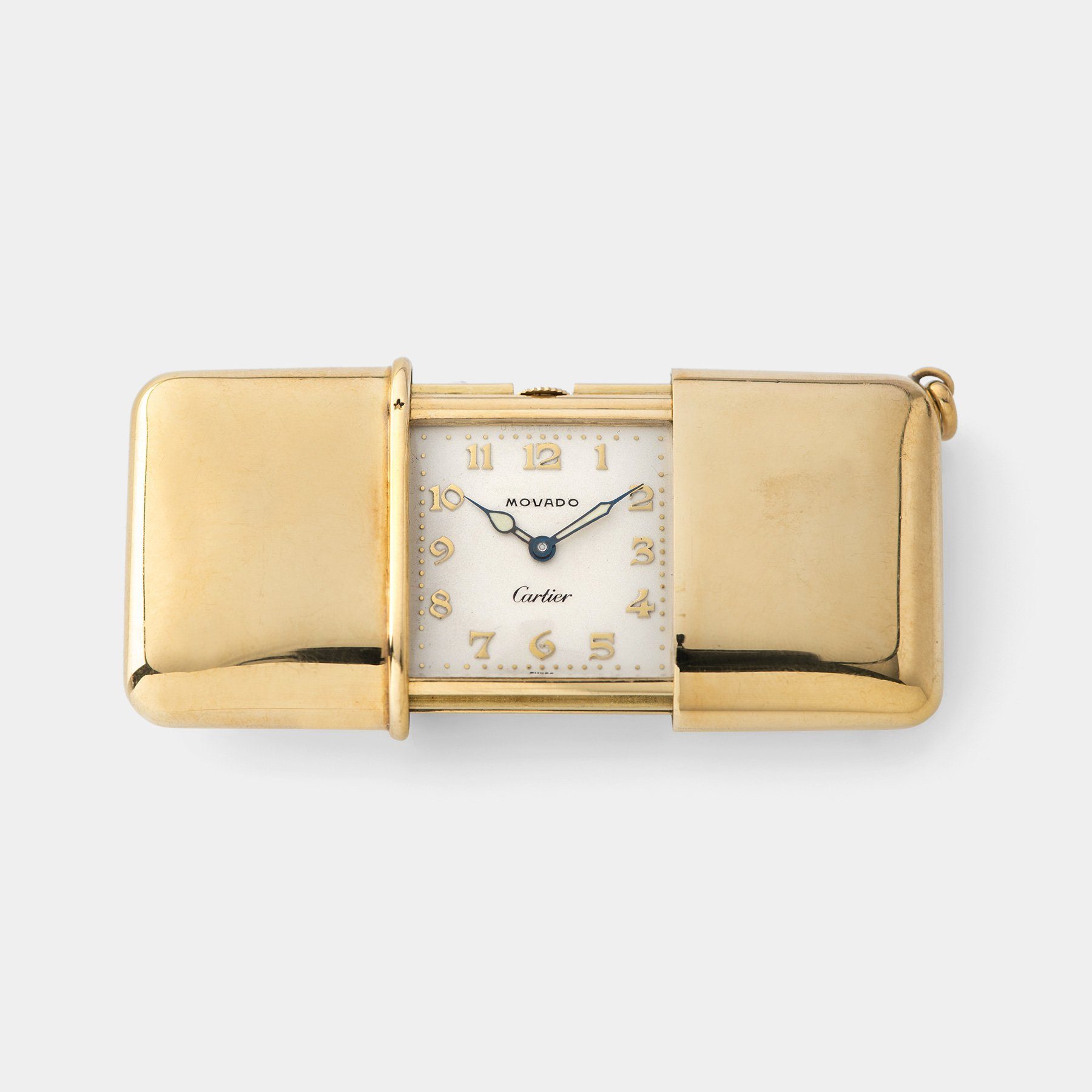 Movado x Cartier Ermeto Travel Watch in 18 k Gold 