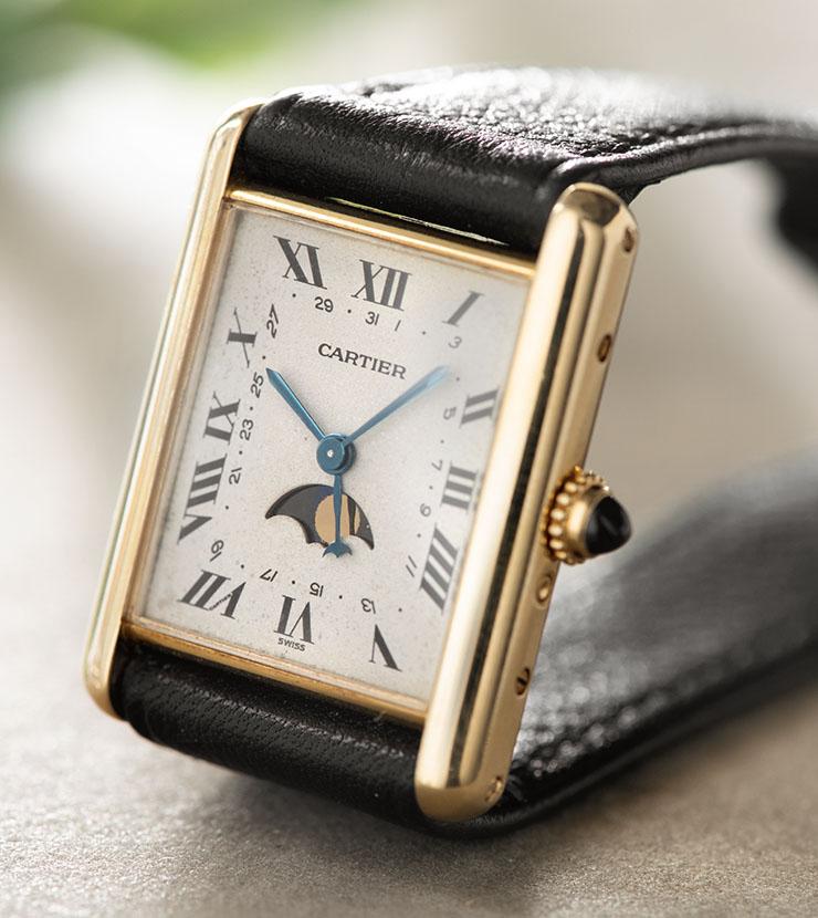 Cartier Tank with Moon Phase 18kt Yellow Gold