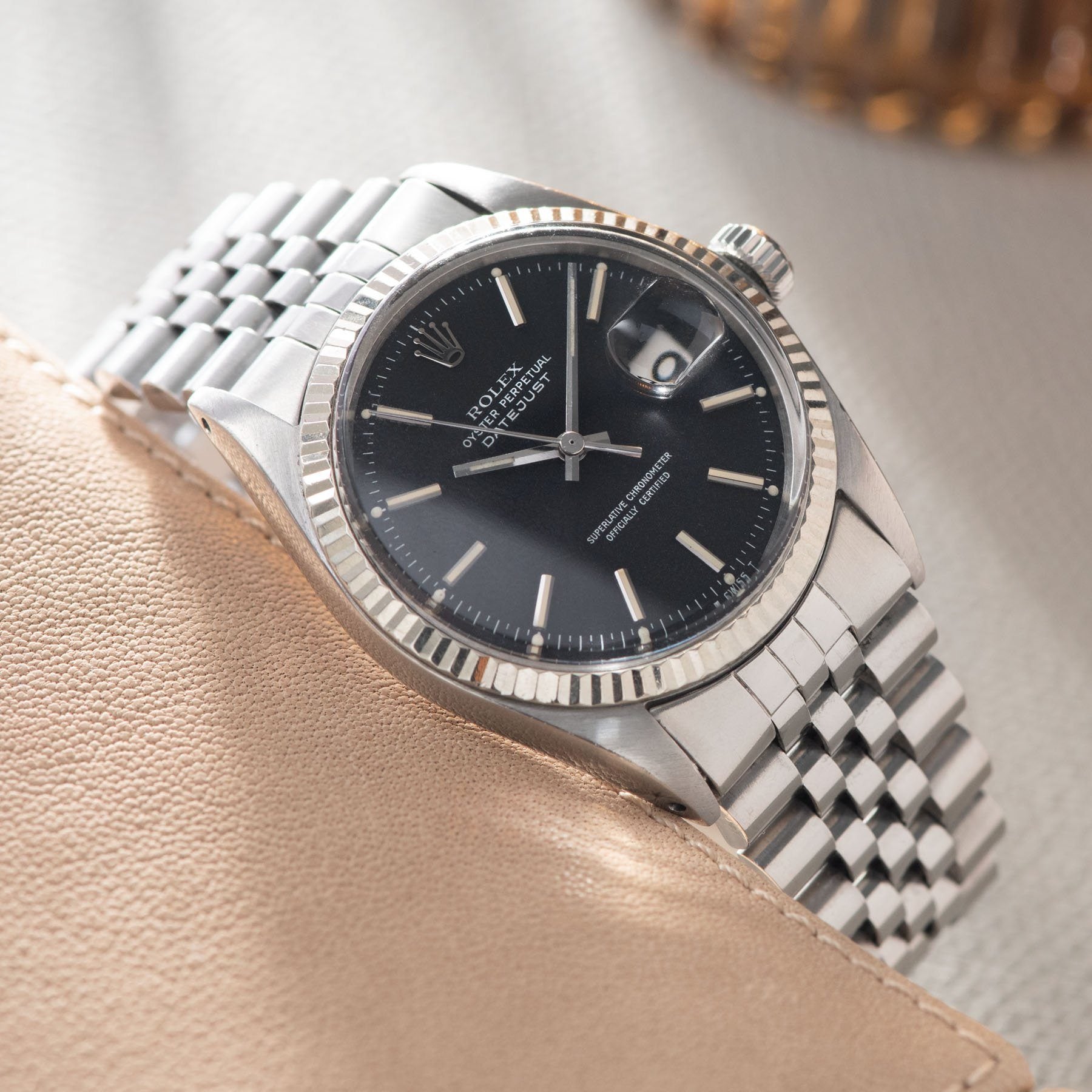 Rolex Datejust Reference Black Marble Dial 1601 