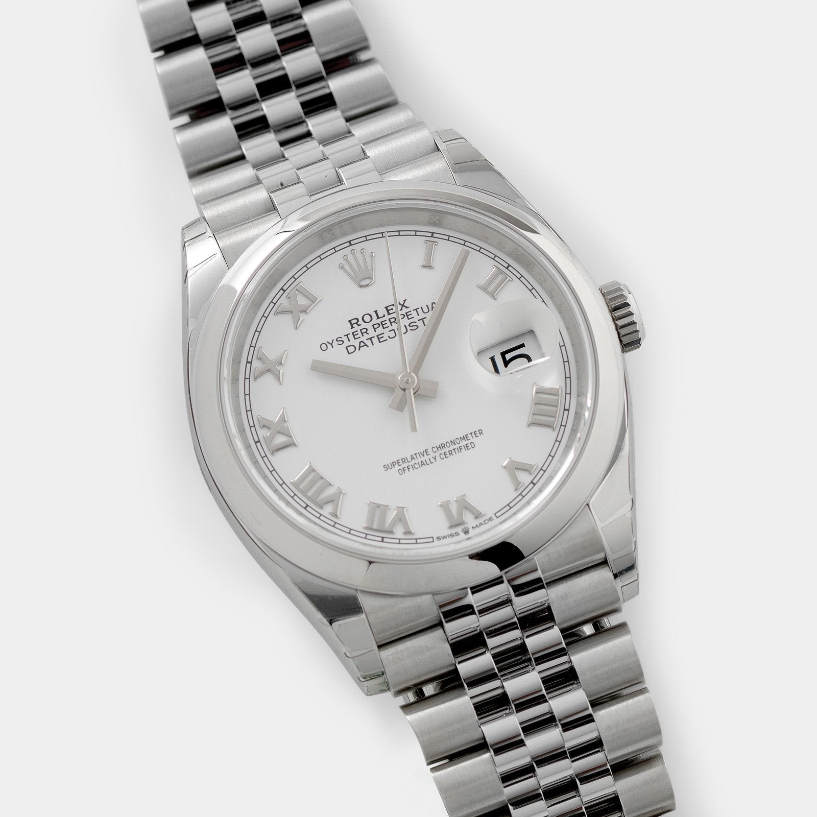 Rolex Datejust White Dial 126200 36mm steel case