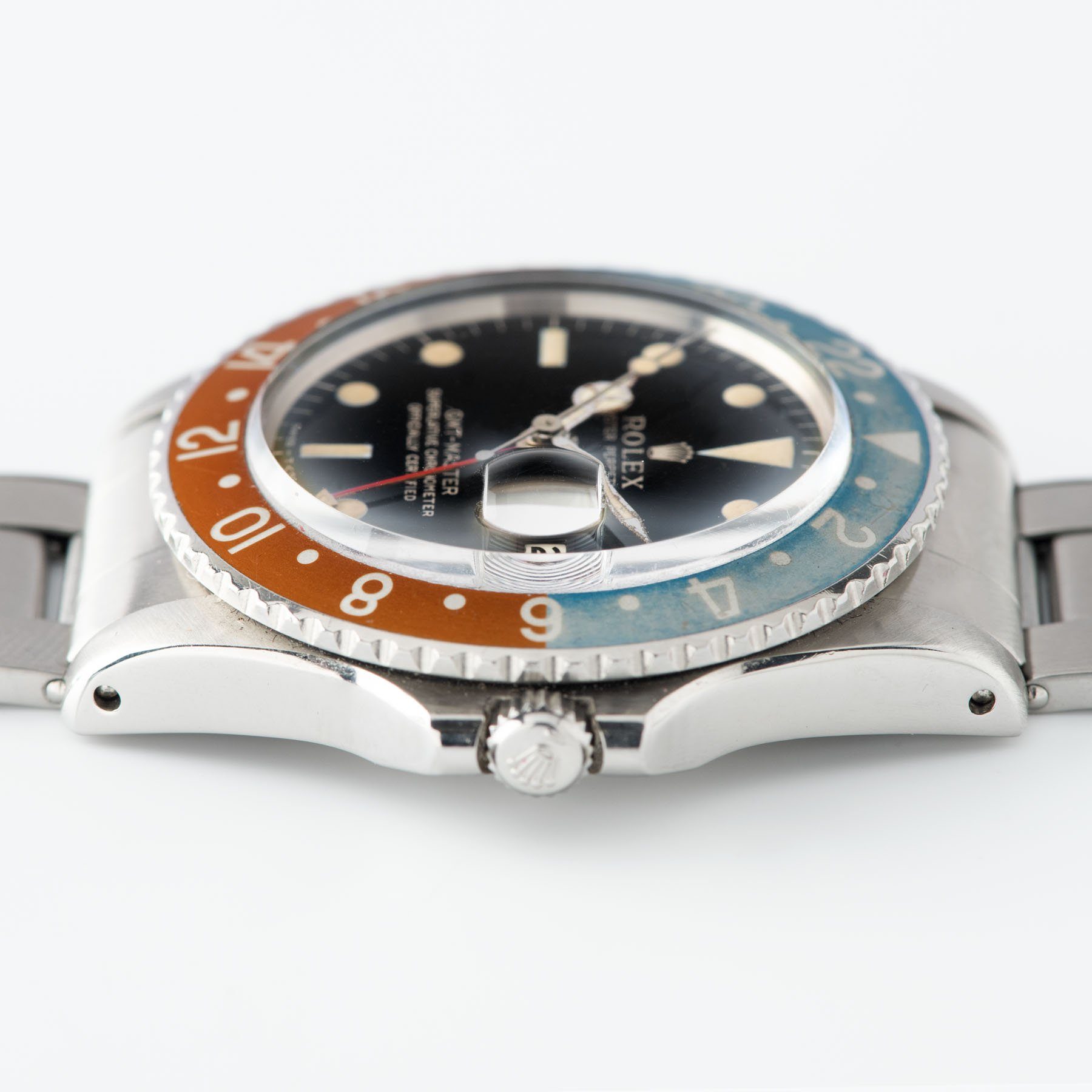 Rolex 1675 Gilt Dial GMT Master case sides