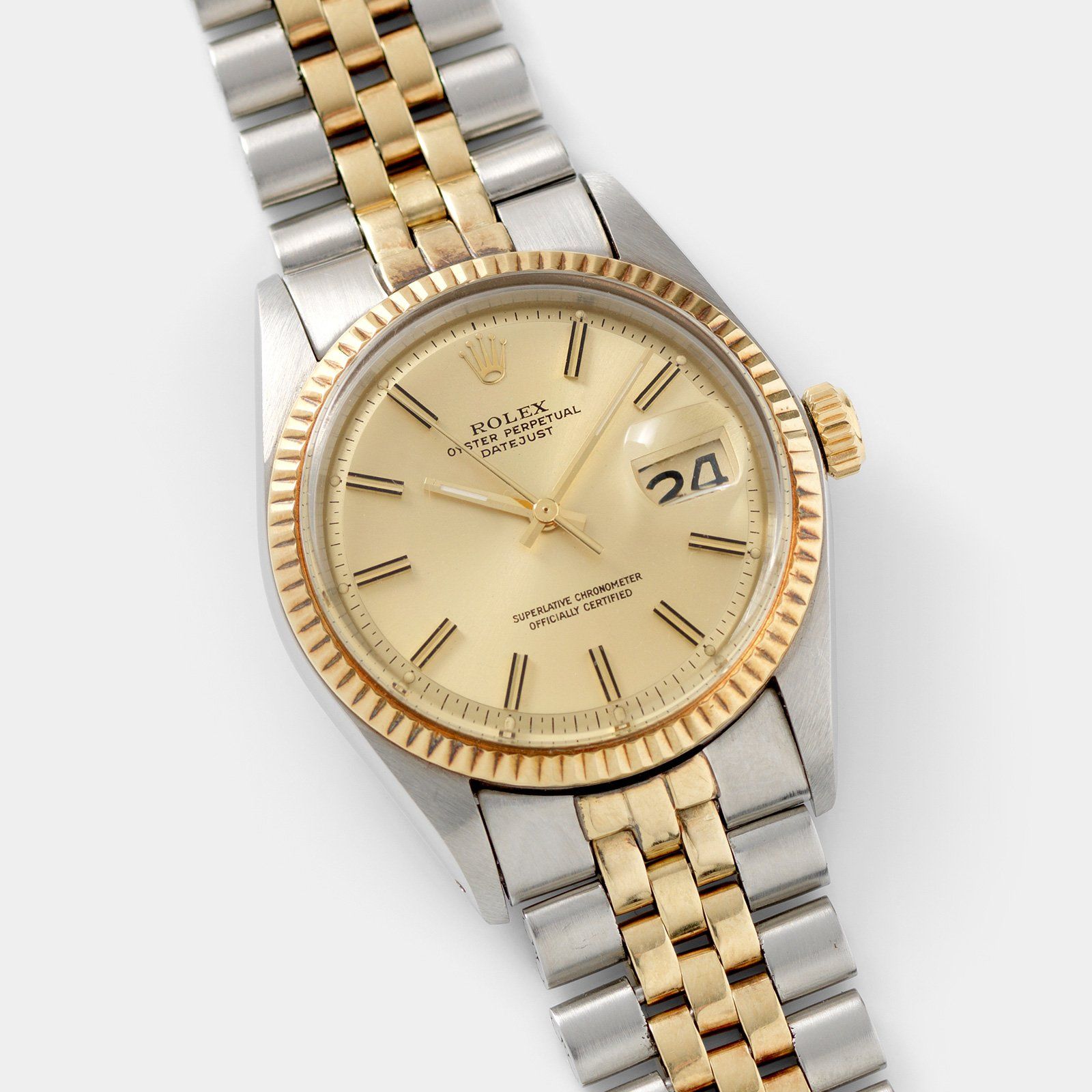 Rolex Datejust Steel and Gold 1601 Champagne Dial With Papers