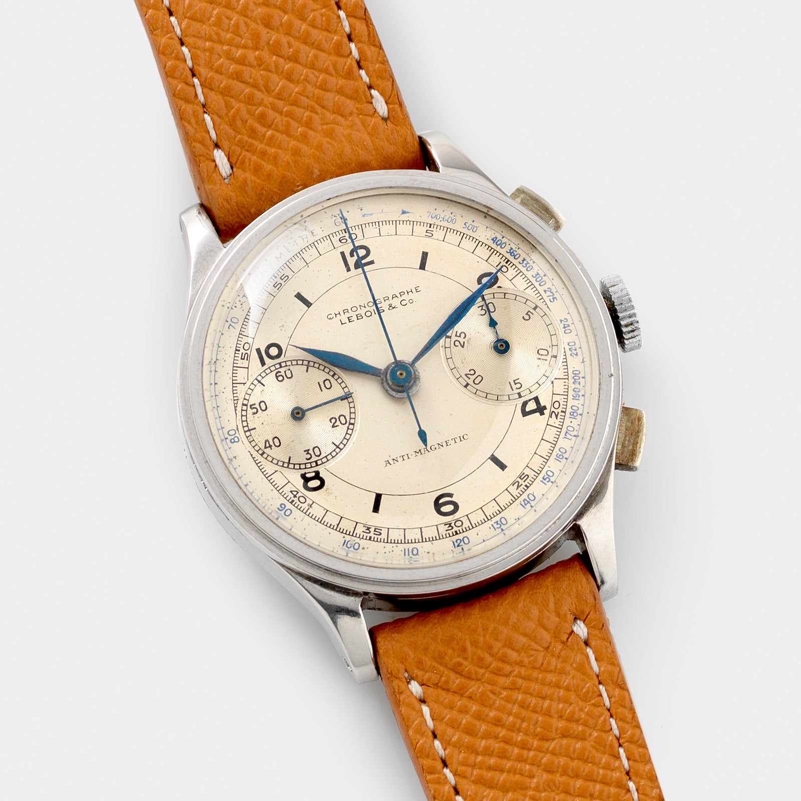 LEBOIS & CO Stahl CHRONOGRAPH 1940er