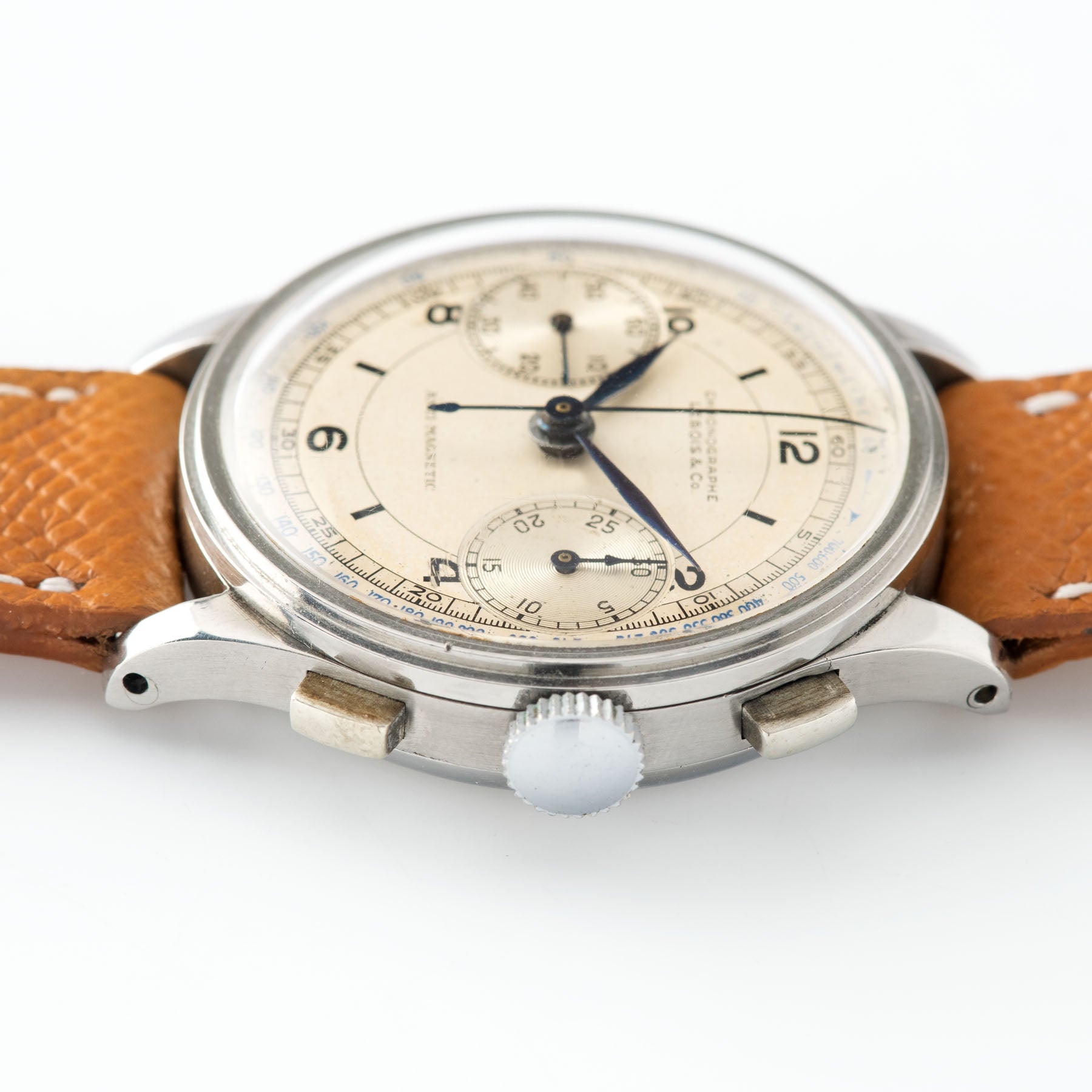 LEBOIS & CO Stahl CHRONOGRAPH 1940er