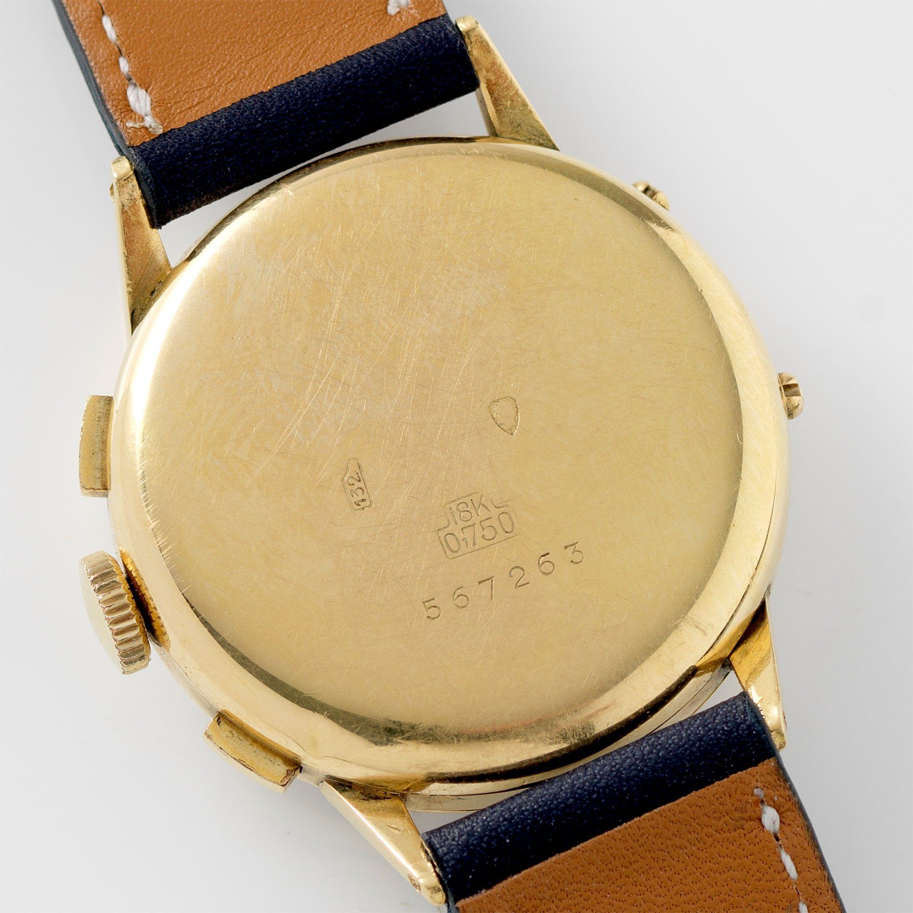 Leonidas Triple Calendar Yellow Gold Dress Watch 