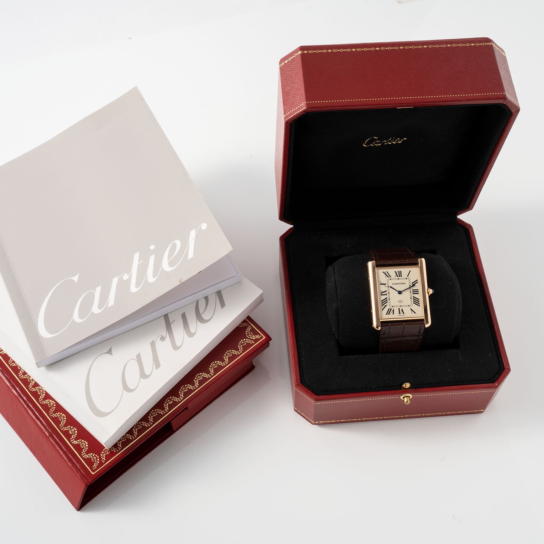 Cartier Tank Louis XL 3280 Collaborateur Edition 18 Karat Roségold Box und Papiere