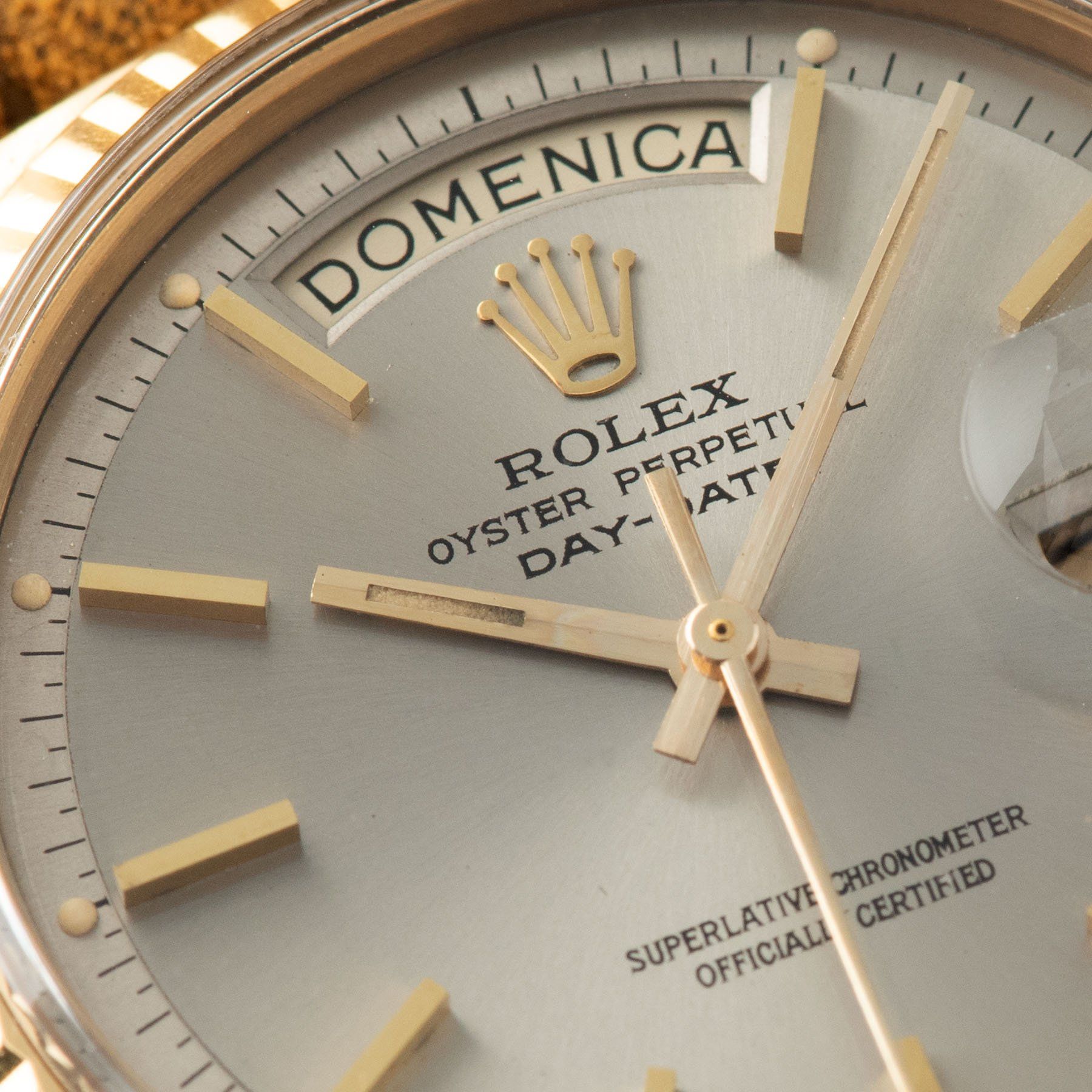 Rolex Day Date Yellow Gold Grey Soleil Dial 1803