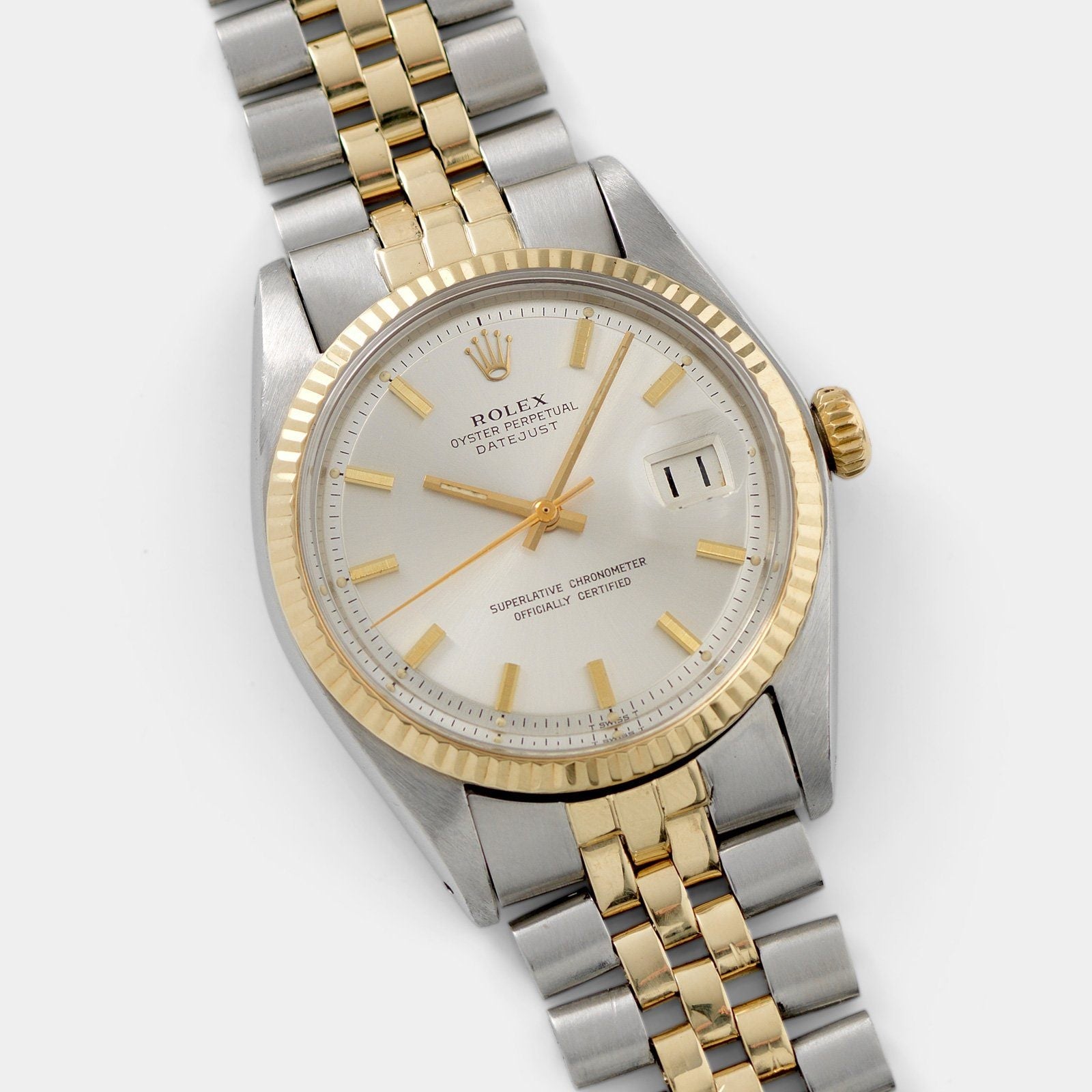 Rolex Datejust Steel and Gold 1601 Silver Dial