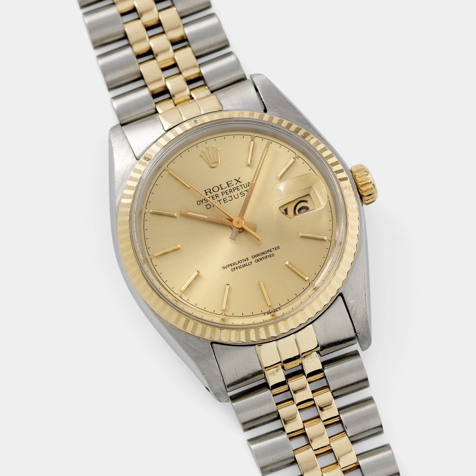 Rolex Datejust Steel and Gold 16013 Champagne Dial