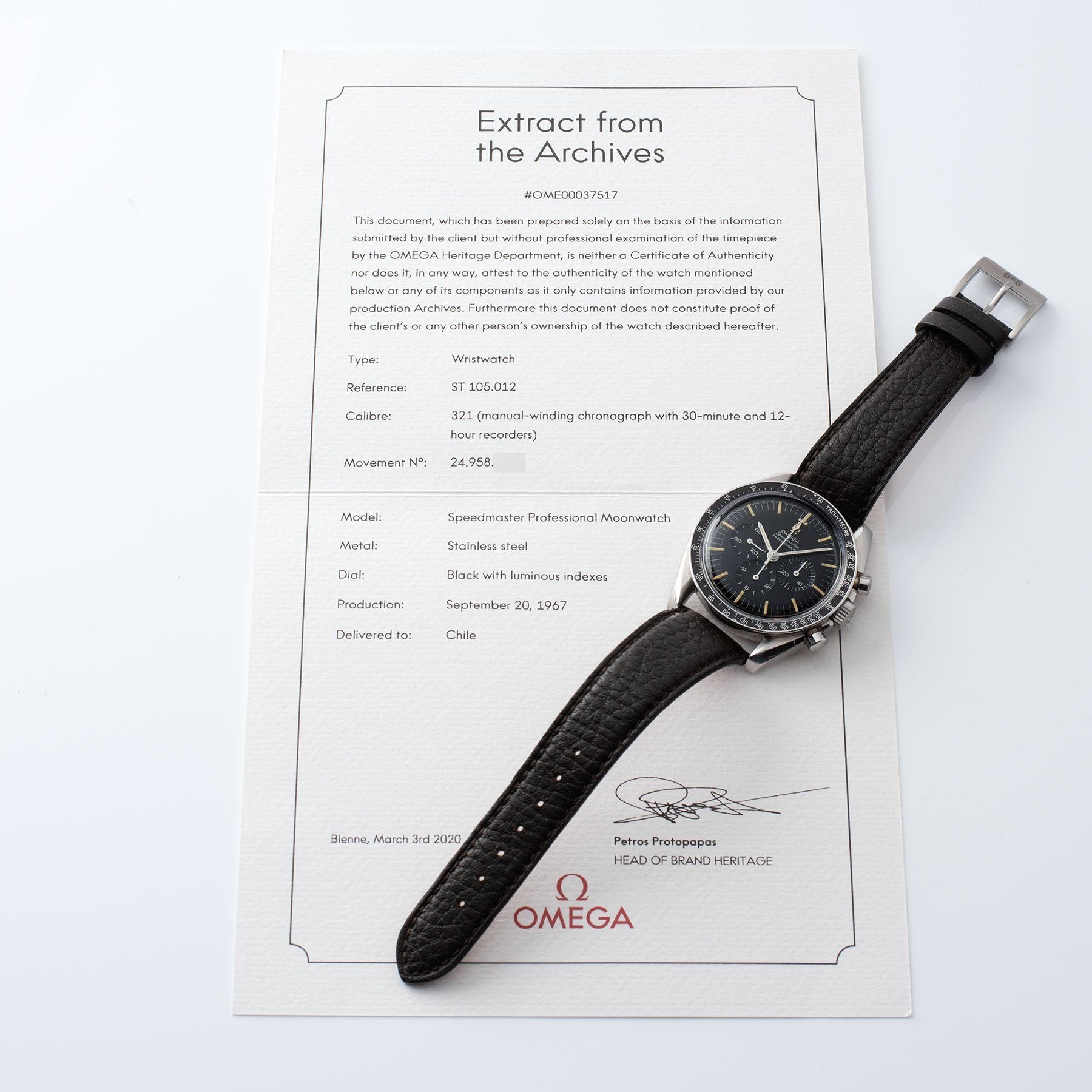 extract Omega Speedmaster Professional 105.012-66 CB Case