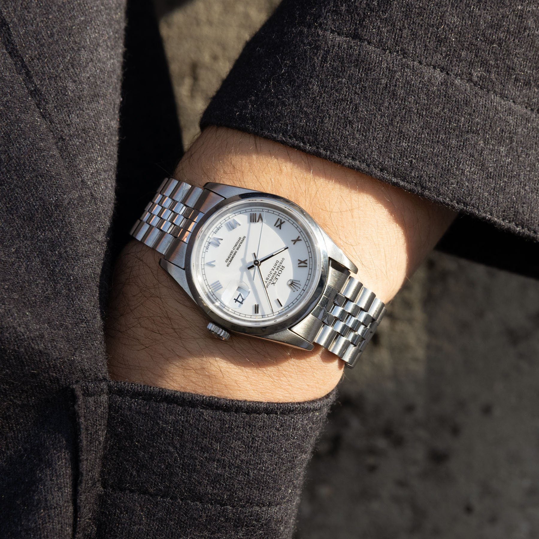 Rolex Datejust White Porcelain Roman Numerals Dial 16220