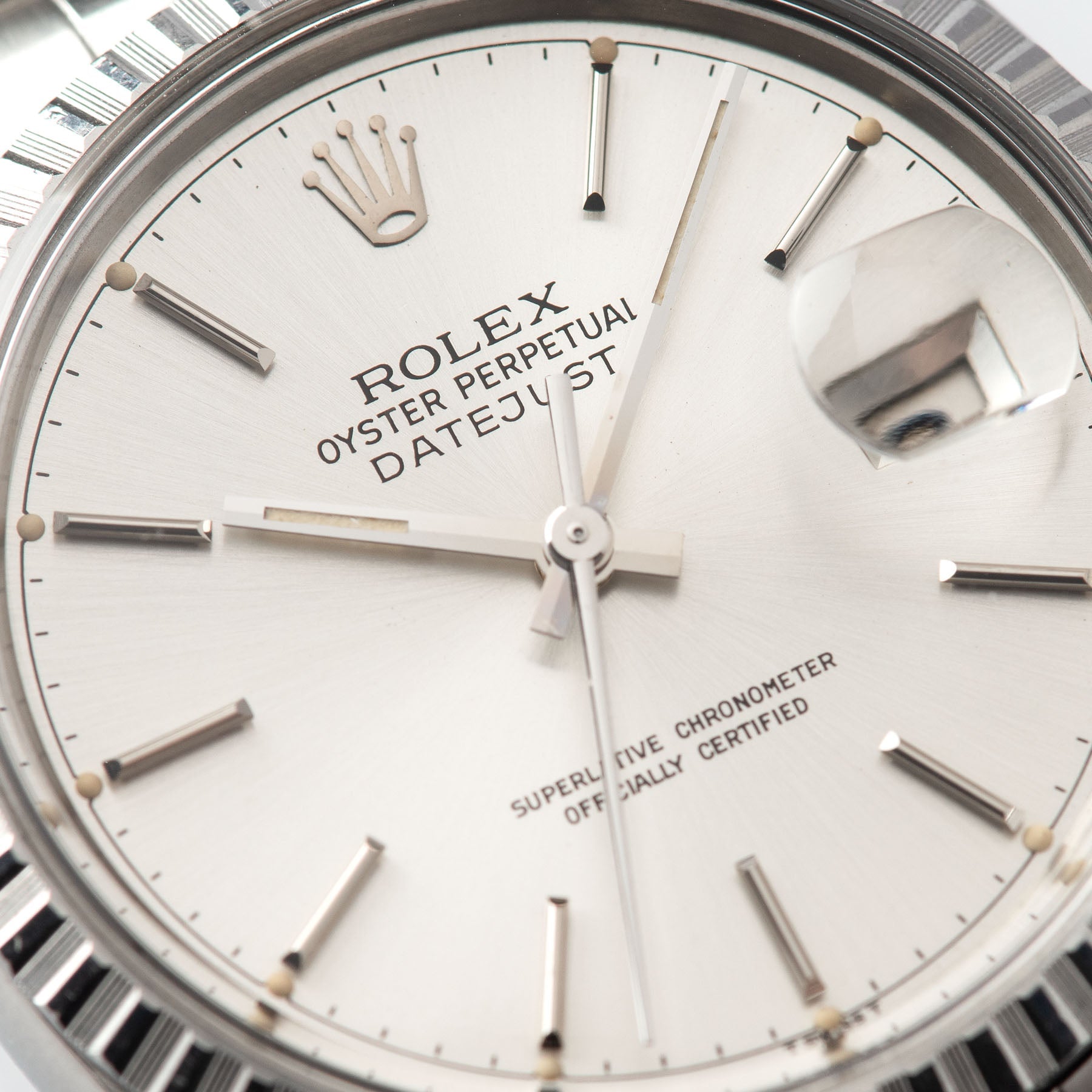 Rolex Datejust Silver Chapter Ring Dial 16030
