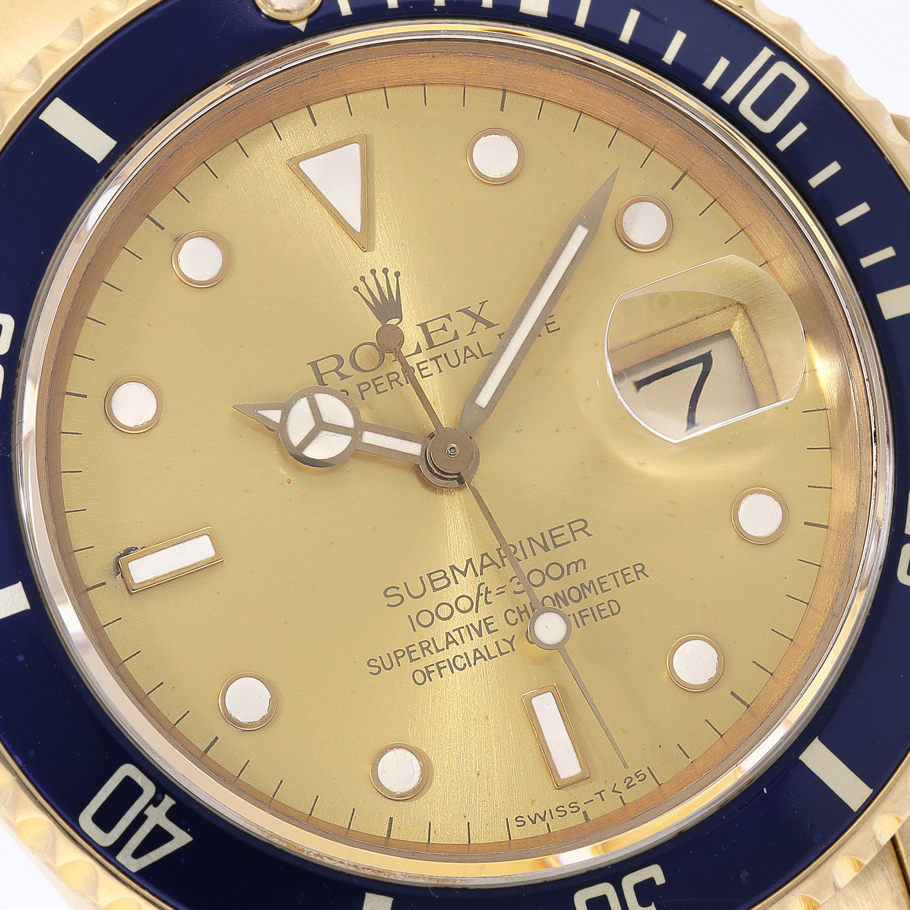 ROLEX SUBMARINER DATE 16808 Gelbgold Tropical Zifferblatt