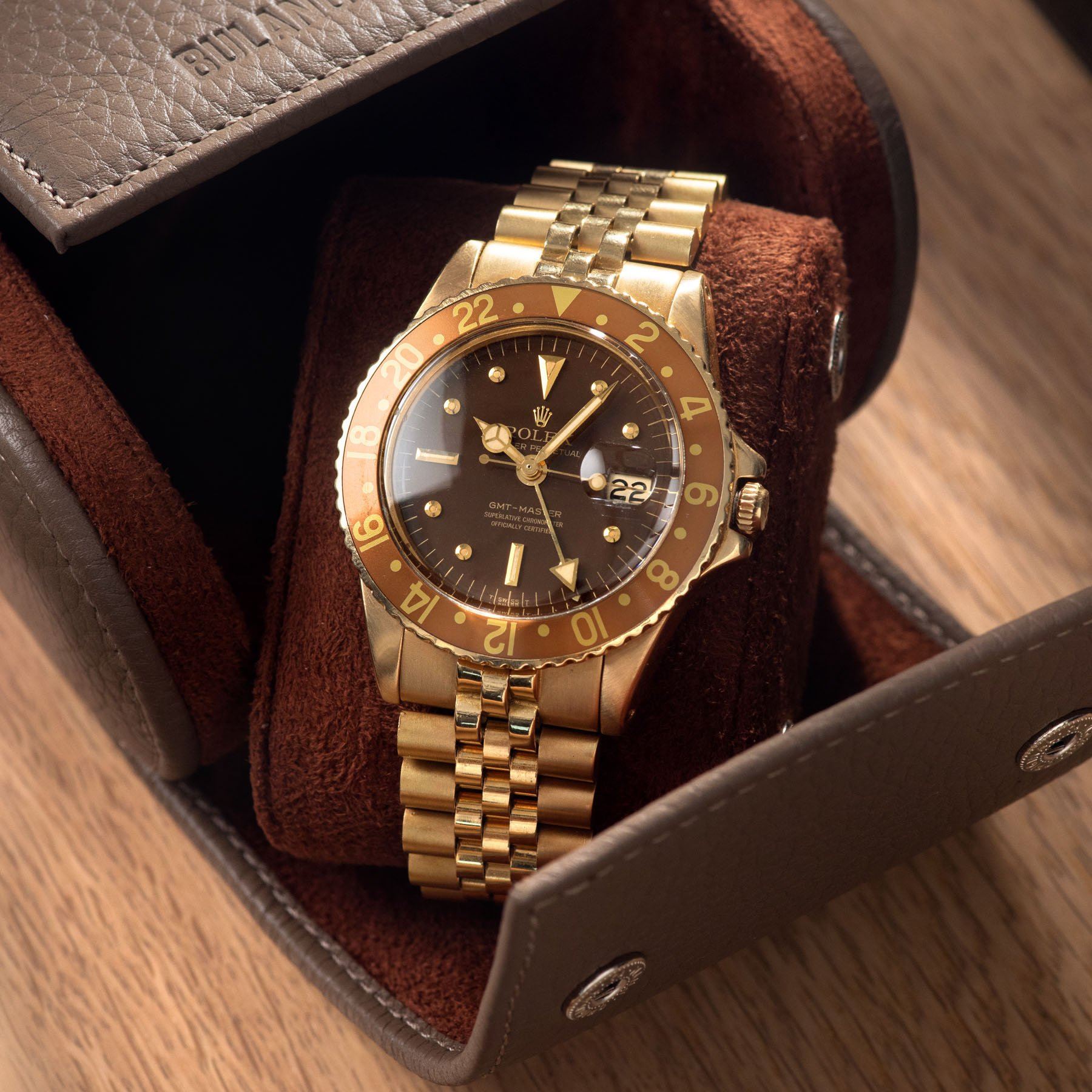 Rolex GMT Master Yellow 1675 Gold Brown Dial