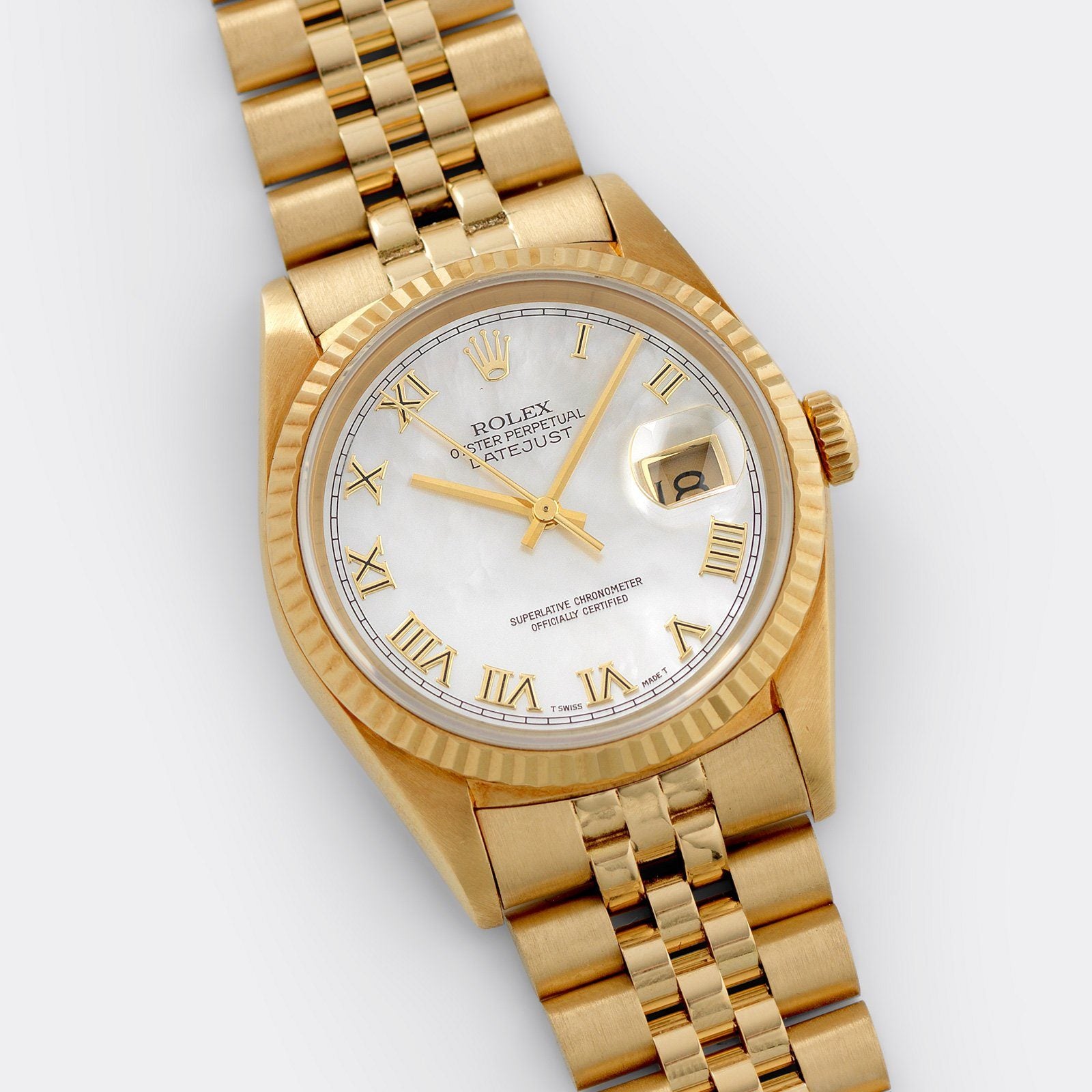 Rolex Datejust Yellow Gold Mother of Pearl Dial 16238