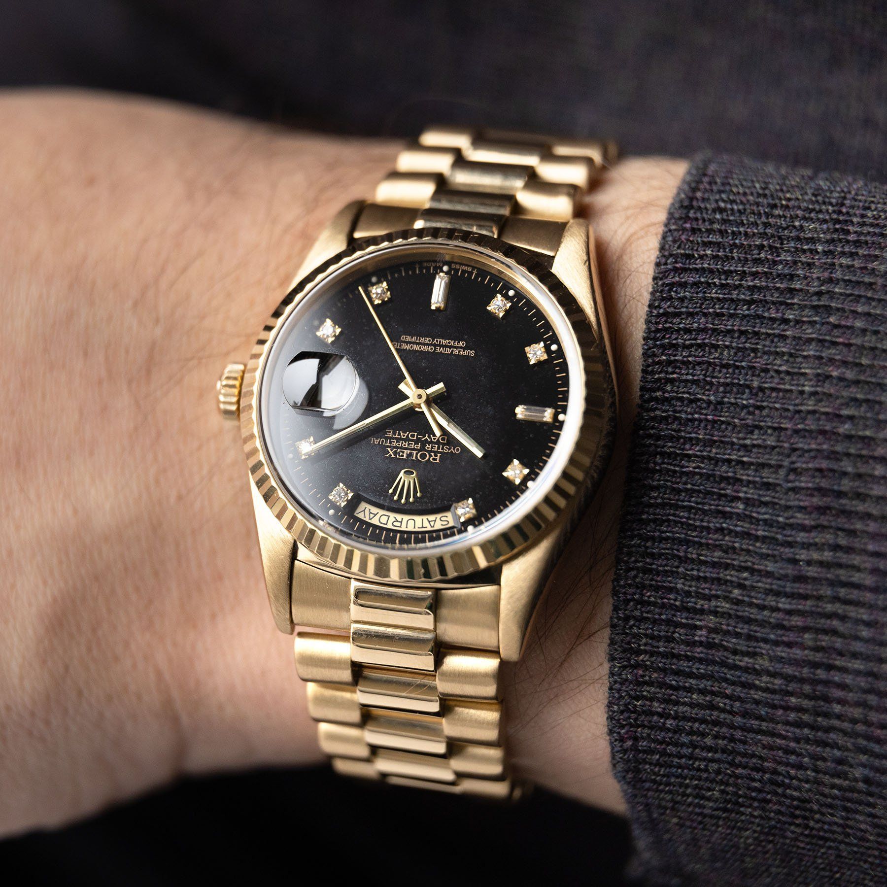 Rolex Day-Date Reference 18238 Black Diamond Dial