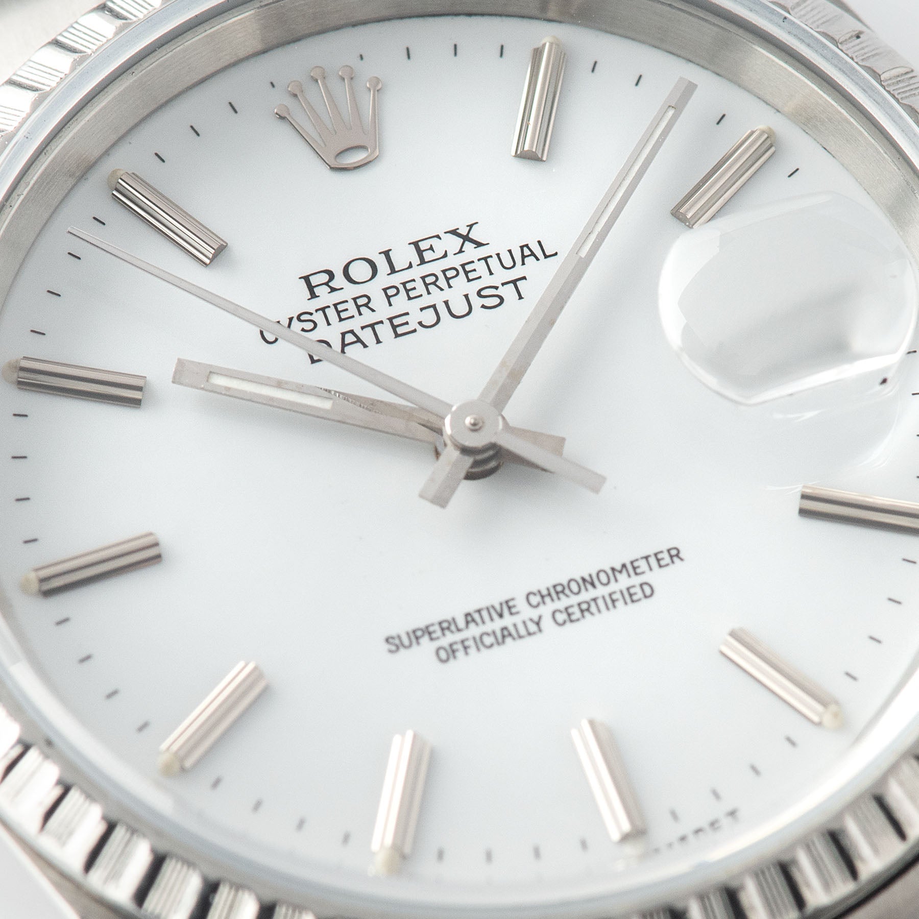 Rolex Datejust White Porcelain Dial 16220