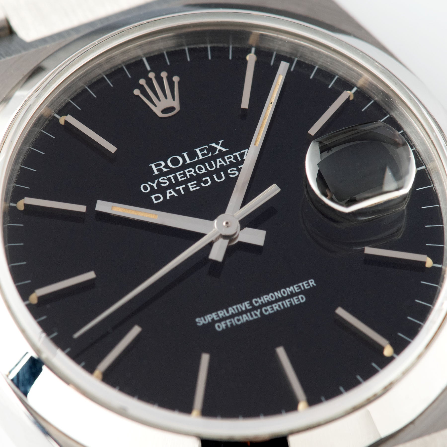 Rolex Oysterquartz Datejust Black Soleil Dial 17000