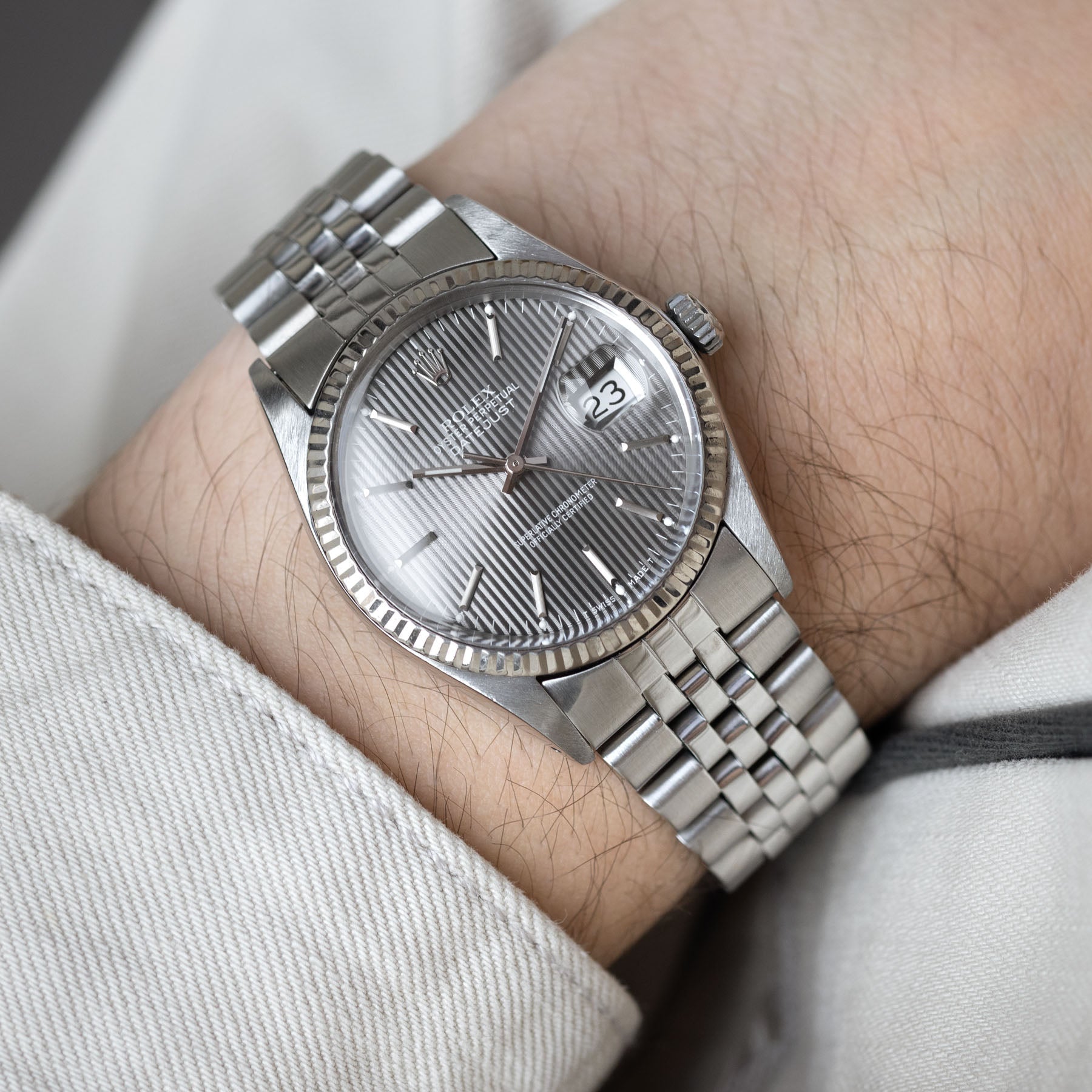 Rolex Datejust 16014 Grey Tapestry Dial