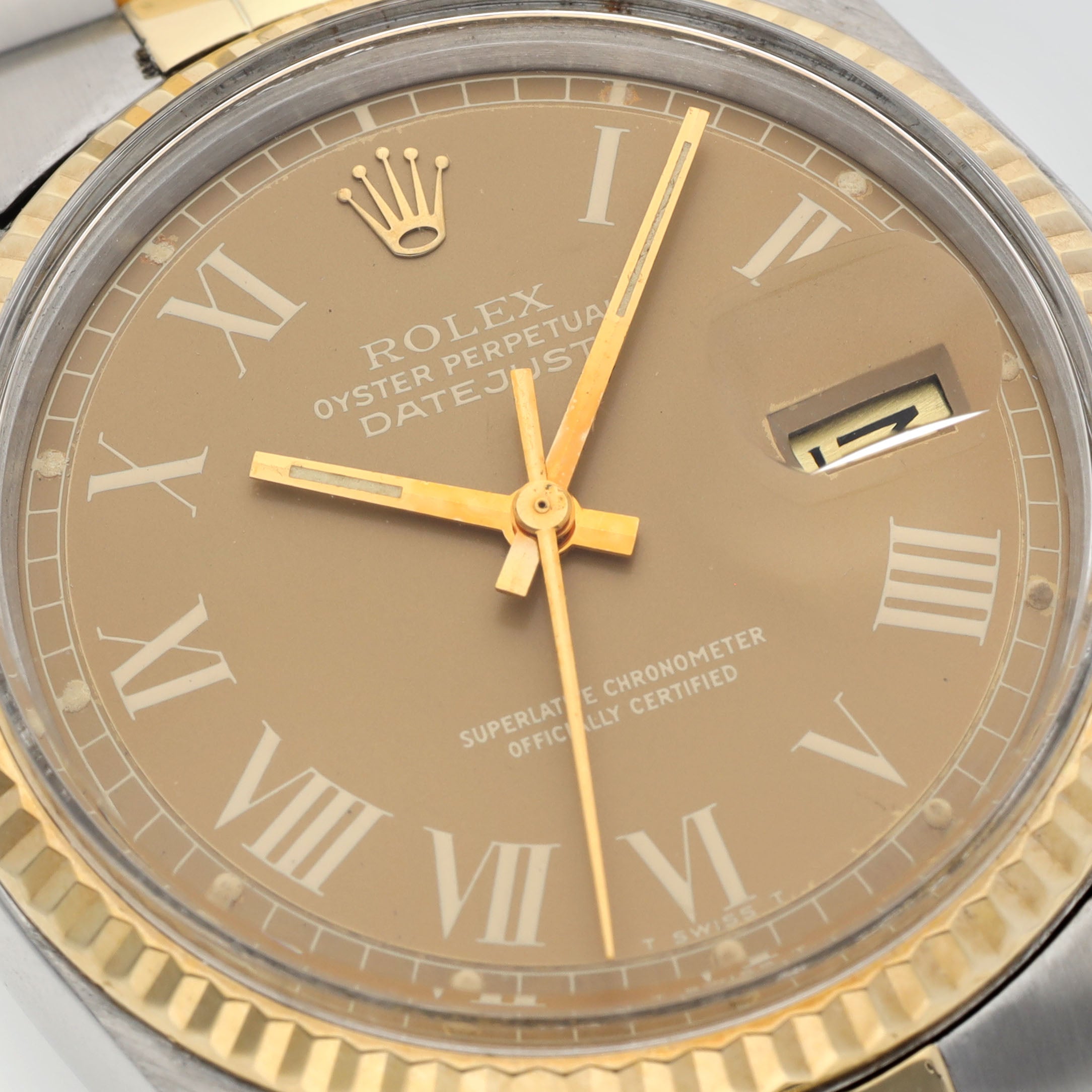 Rolex Datejust 1601 Steel and Gold Brown Buckley Dial