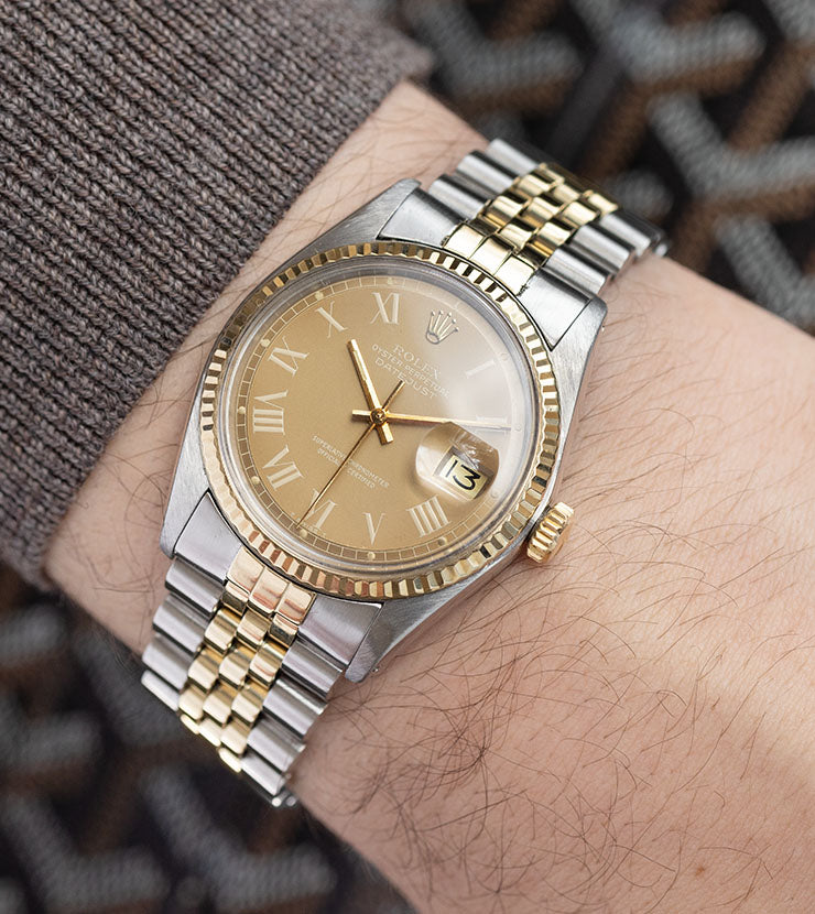 Rolex Datejust 1601 Steel and Gold Brown Buckley Dial