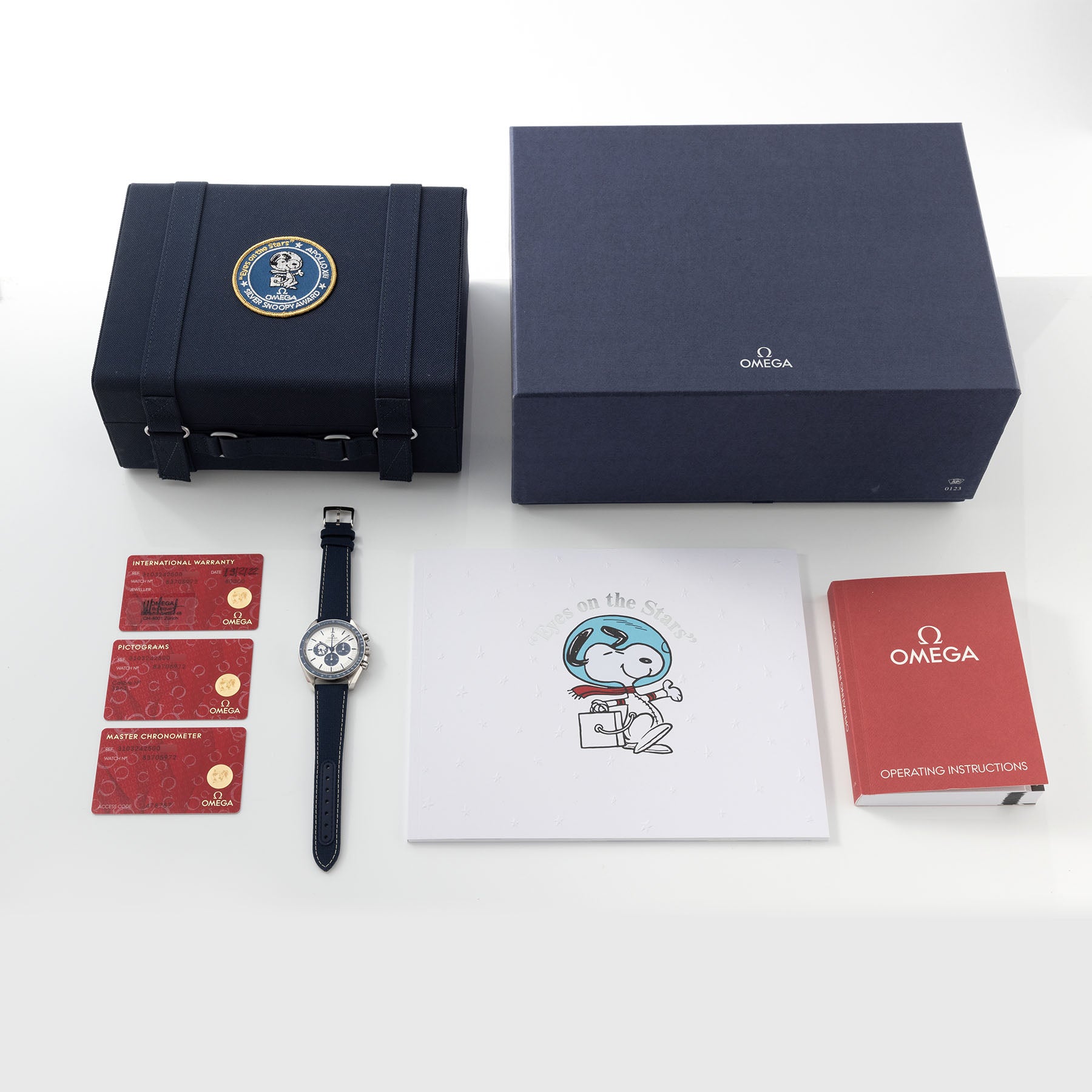 Omega Speedmaster Silver Snoopy 50th Anniversary Full Set