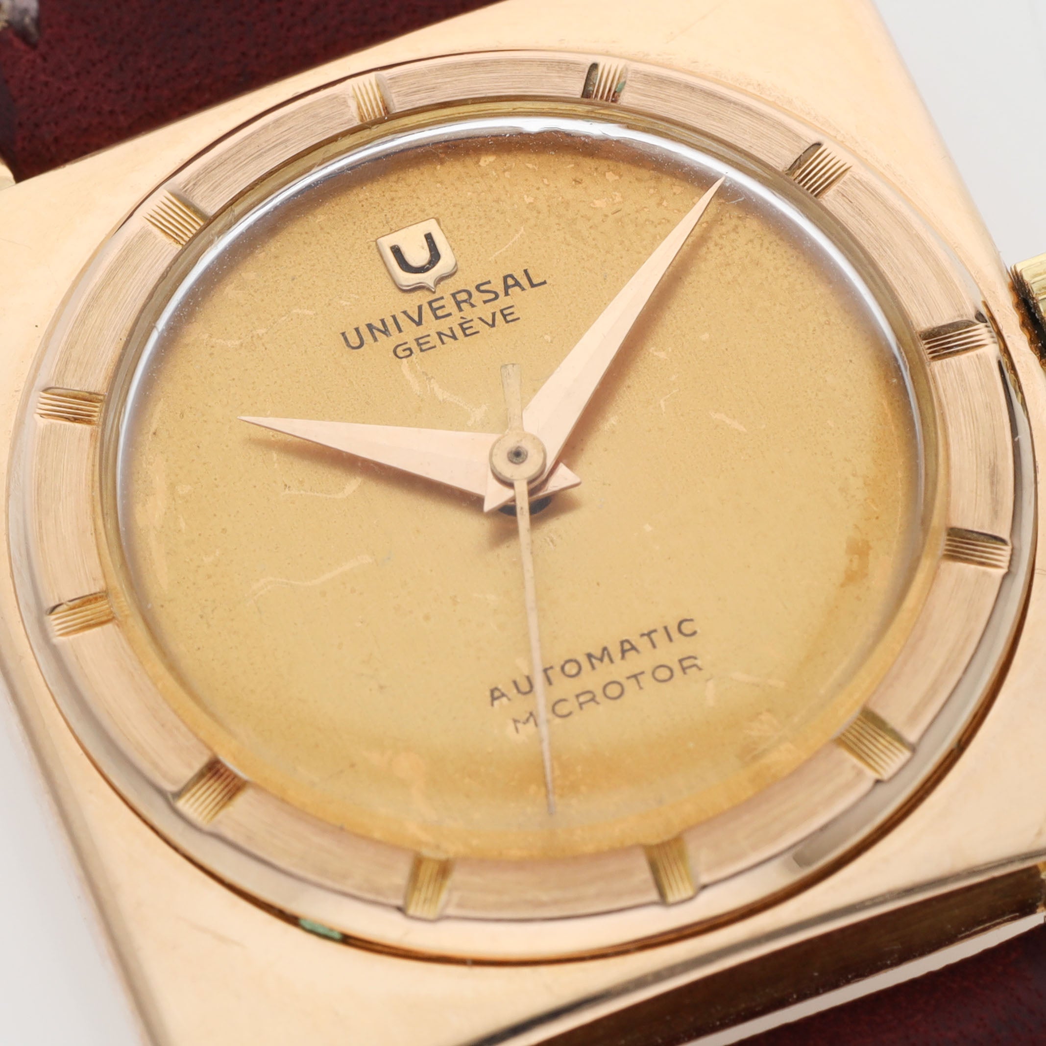 Universal Geneve 10359 Square Case Pink Gold Dress Watch